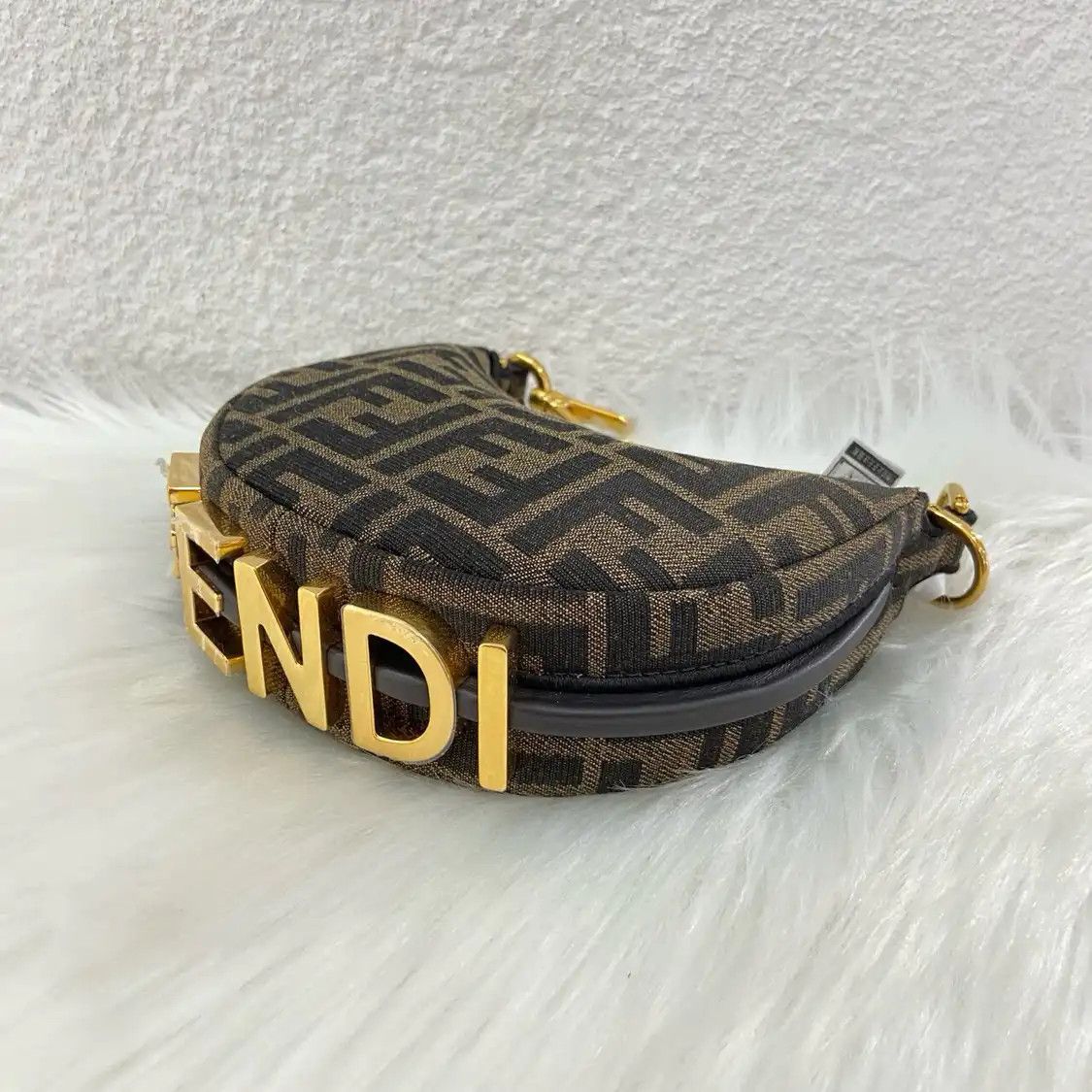 Fendi FENDI Fendigraphy micro brown canvas doubleF monogram shoulder bag Size ONE SIZE - 5 Thumbnail