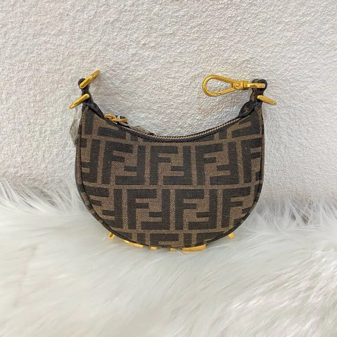 Fendi FENDI Fendigraphy micro brown canvas doubleF monogram shoulder bag Size ONE SIZE - 3 Thumbnail