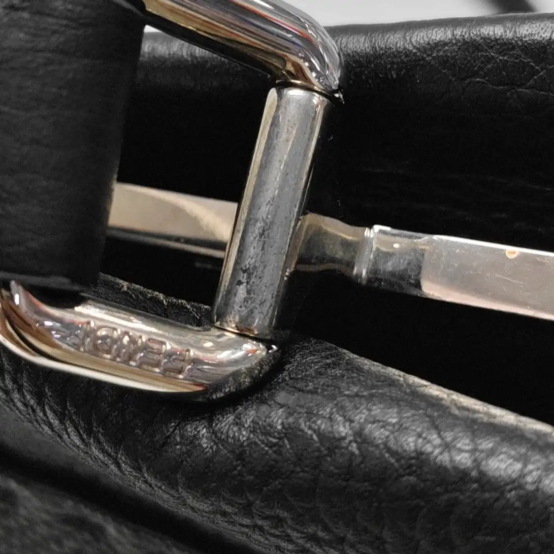 Fendi FENDI Peekaboo Essential black cowhide leather shoulder bag handbag silver hardw Size ONE SIZE - 12 Thumbnail