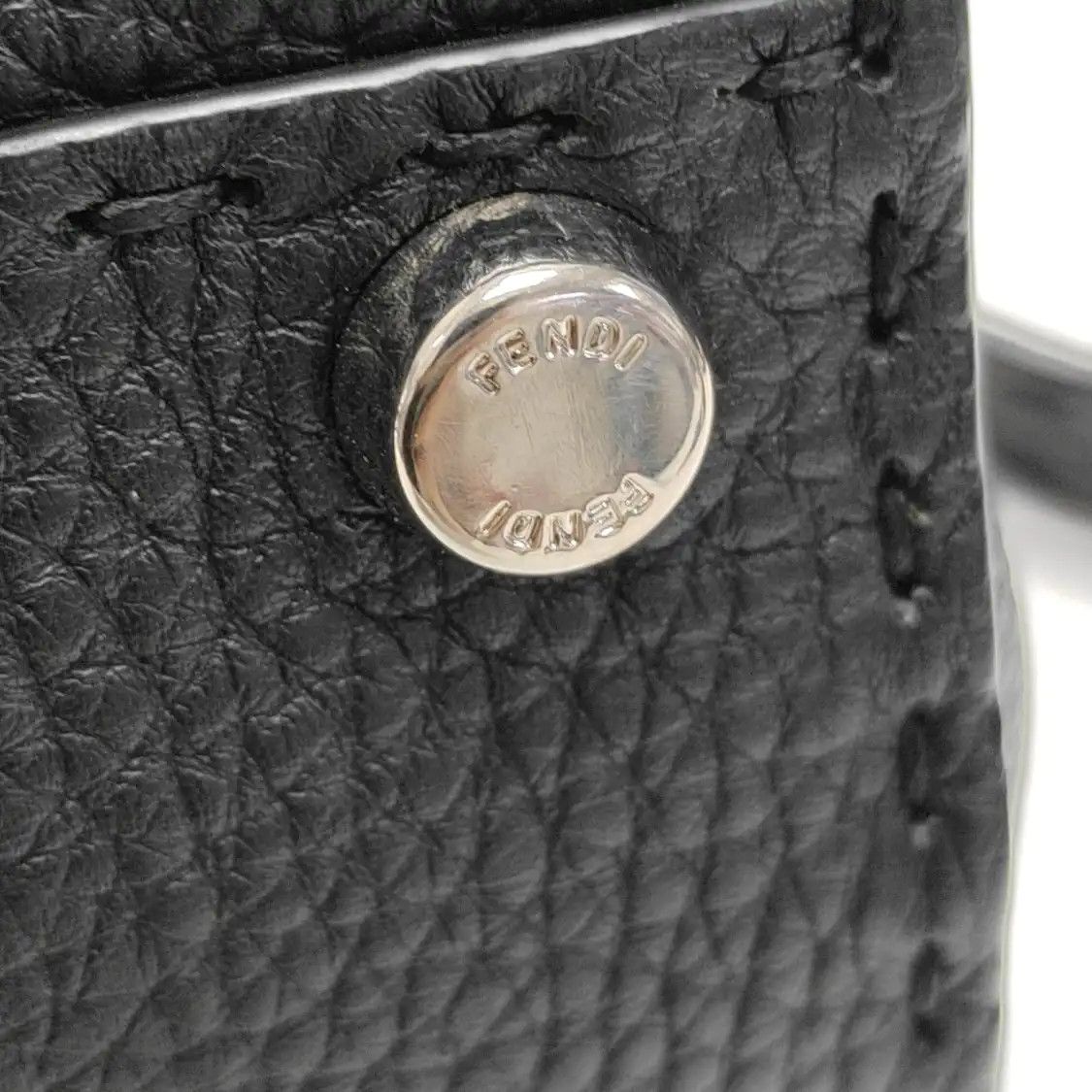 Fendi FENDI Peekaboo Essential black cowhide leather shoulder bag handbag silver hardw Size ONE SIZE - 15 Thumbnail
