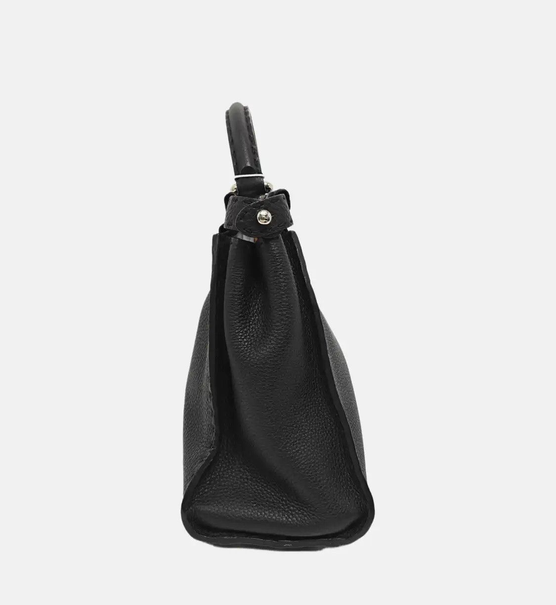 Fendi FENDI Peekaboo Essential black cowhide leather shoulder bag handbag silver hardw Size ONE SIZE - 4 Thumbnail