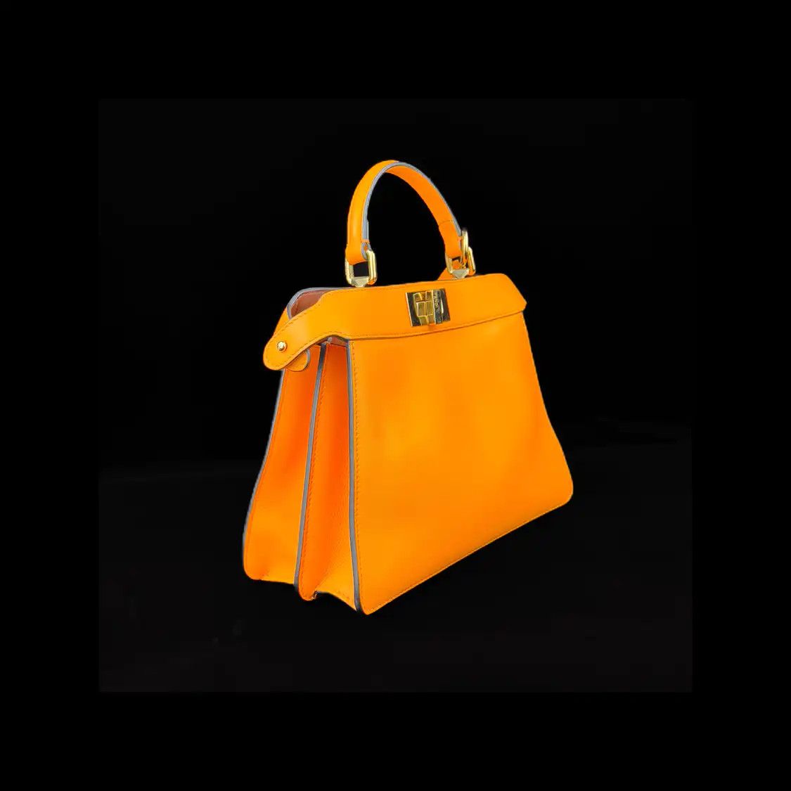 Fendi FENDI Peekaboo Small yellow cowhide leather crossbody bag detachable strap Size ONE SIZE - 4 Thumbnail