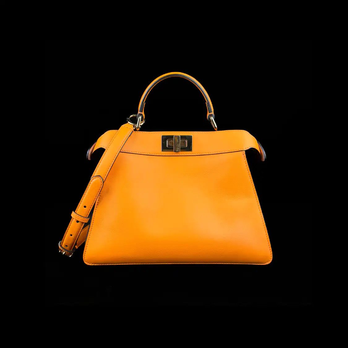 Fendi FENDI Peekaboo Small yellow cowhide leather crossbody bag detachable strap Size ONE SIZE - 2 Thumbnail