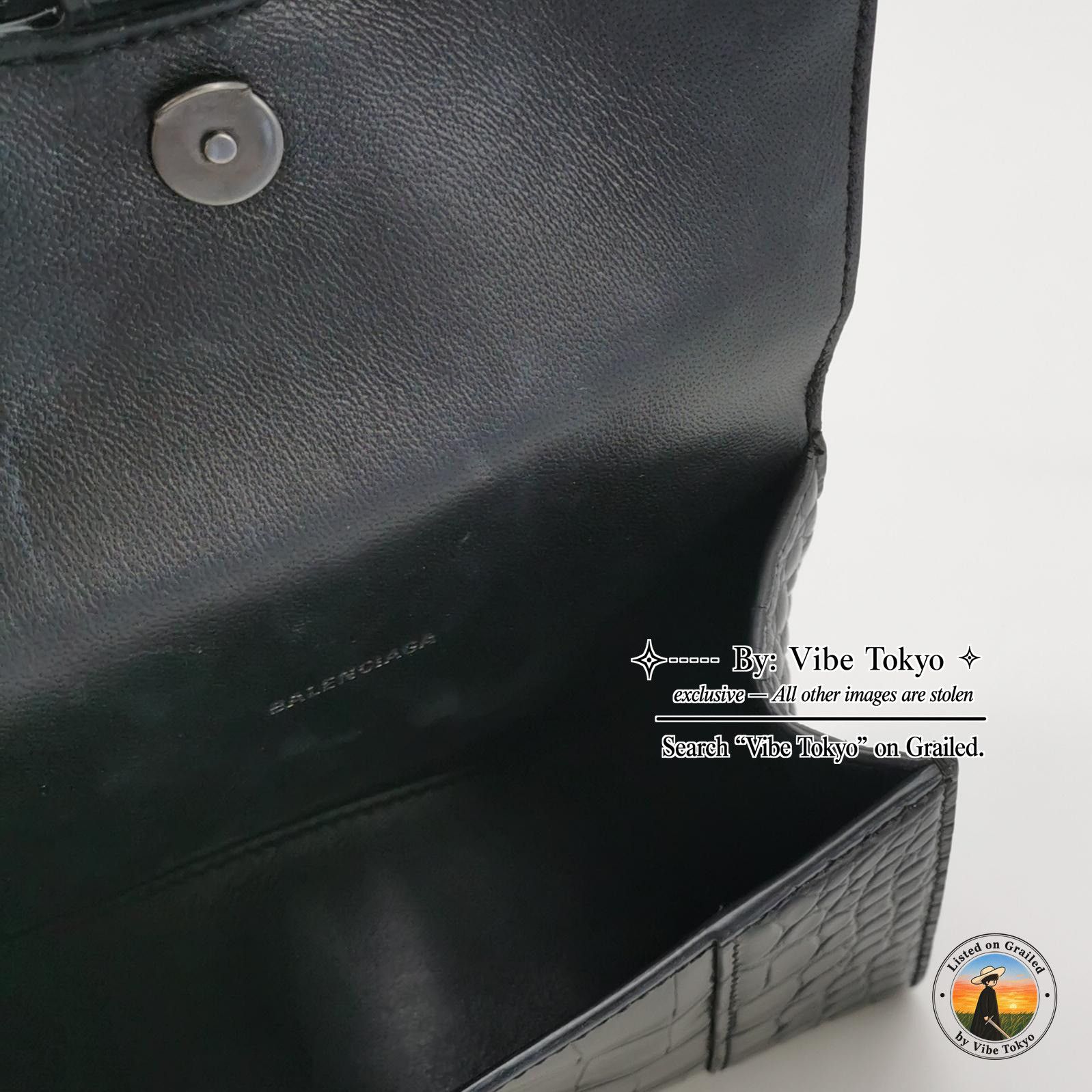 Balenciaga Balenciaga Hourglass Crocodile Effect XS Handle Bag Size ONE SIZE - 3 Thumbnail