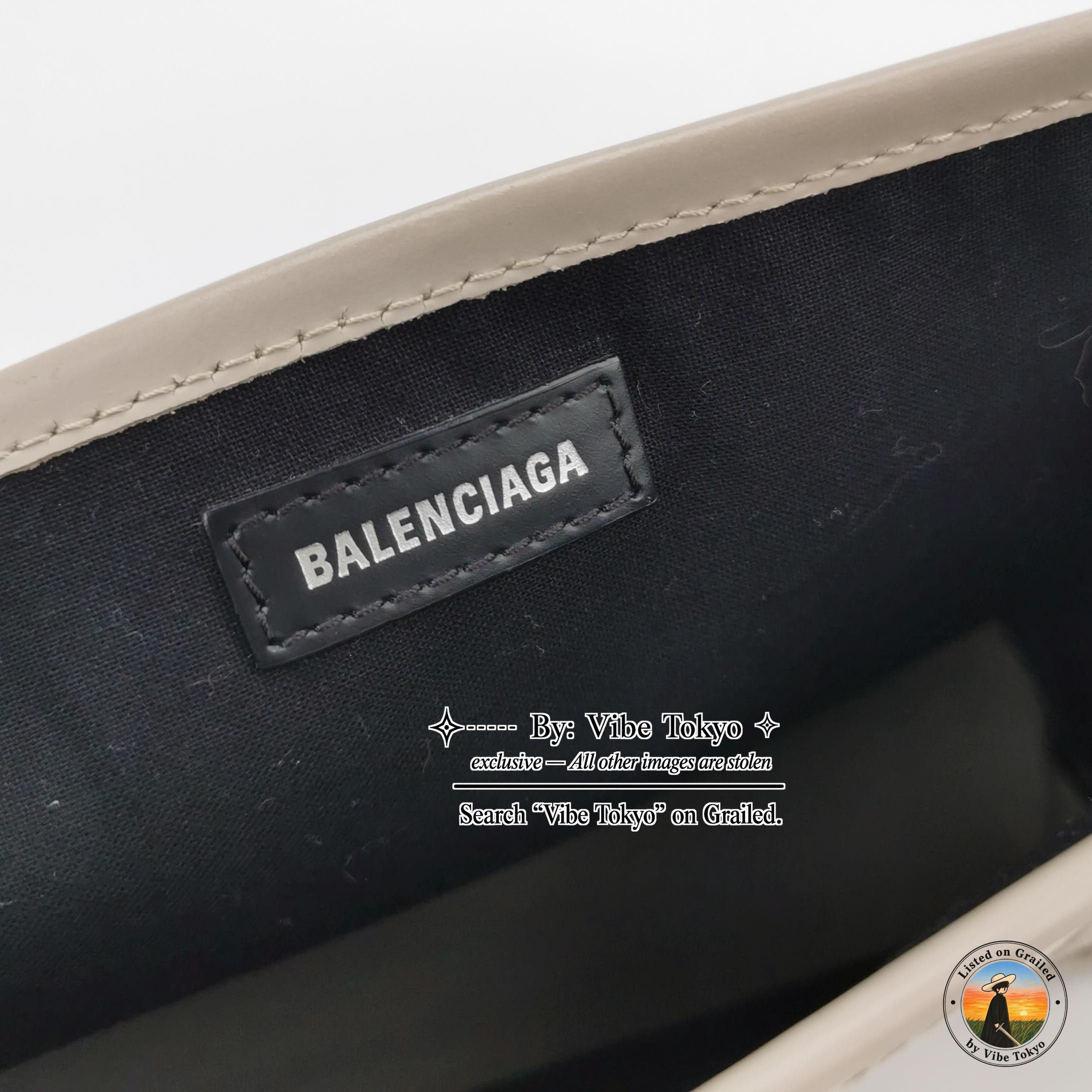 Balenciaga Balenciaga Navy Cabas Canvas Tote Bag Size ONE SIZE - 8 Thumbnail