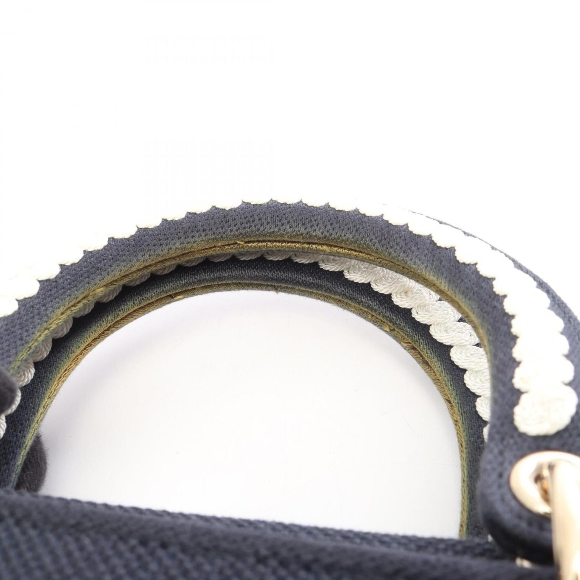 Dior Christian Dior Dior LADY D-LITE Cornelie Medium 2-Way Handbag, Canvas, Women's, Navy/White Size ONE SIZE - 8 Thumbnail