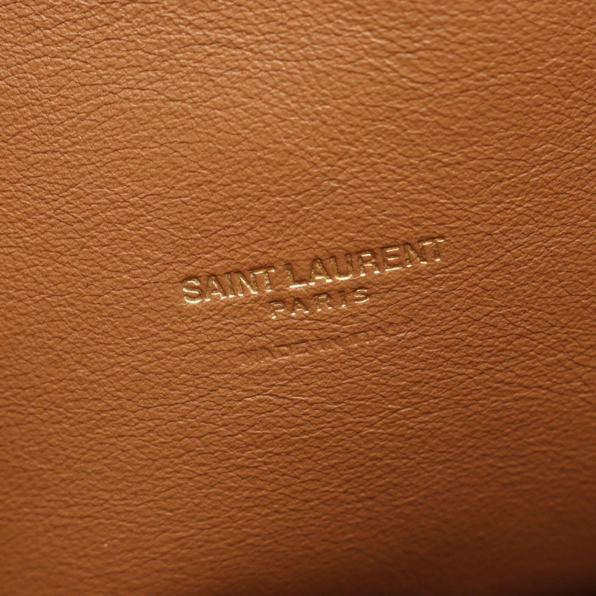Yves Saint Laurent Yves Saint Laurent Saint Laurent Paris Le Monogram Bucket Bag, Shoulder Handbag, Denim Suede, Women's, Navy/Brown, 568606 Size ONE SIZE - 4 Thumbnail
