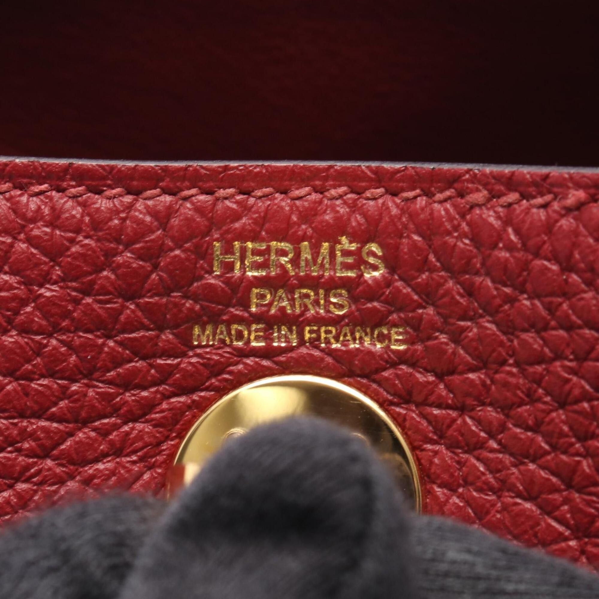 Hermes Hermes Lindy Mini Ruby Shoulder Bag/Handbag, Taurillon Clemence Leather, Women's, Bordeaux Color Size ONE SIZE - 4 Thumbnail