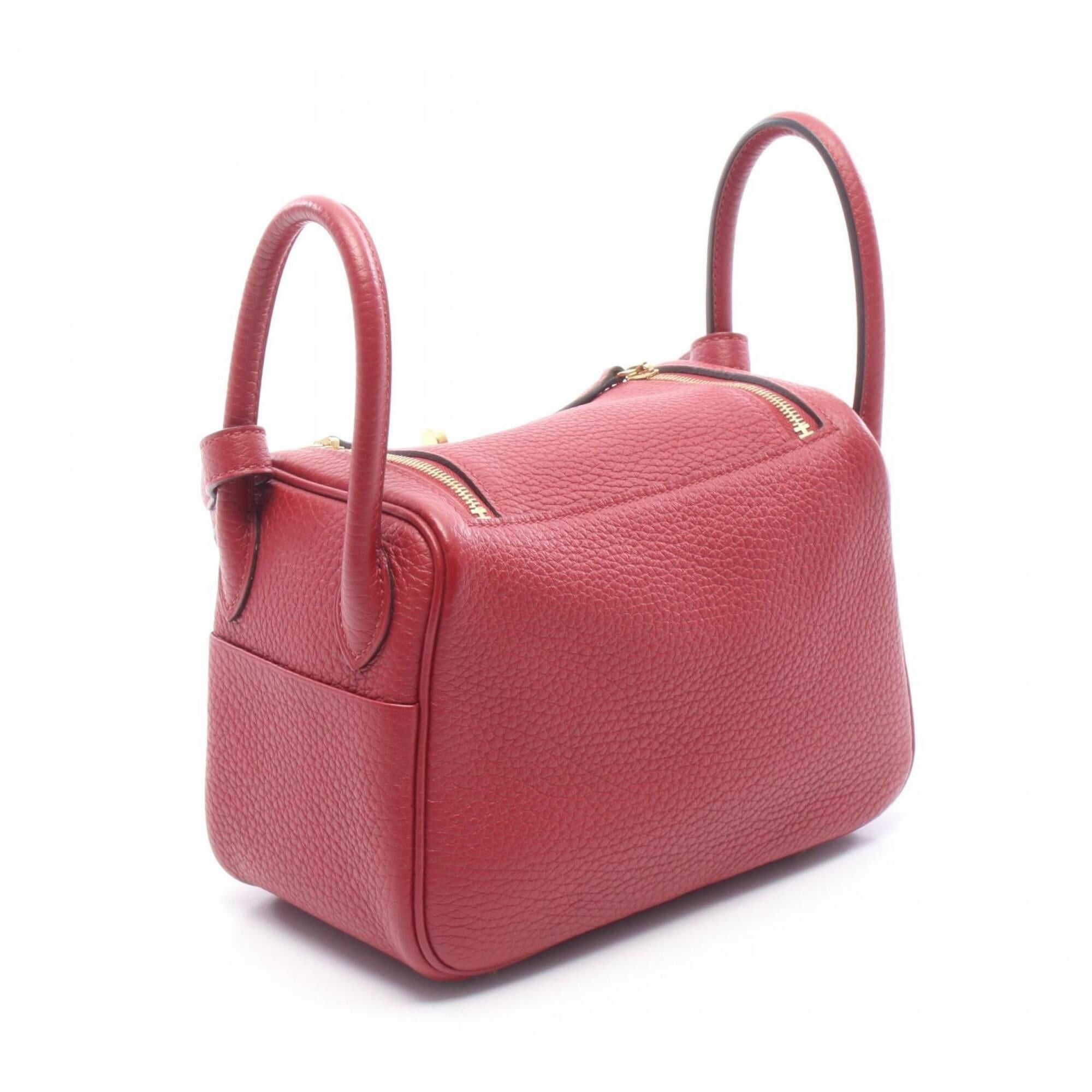 Hermes Hermes Lindy Mini Ruby Shoulder Bag/Handbag, Taurillon Clemence Leather, Women's, Bordeaux Color Size ONE SIZE - 2 Thumbnail