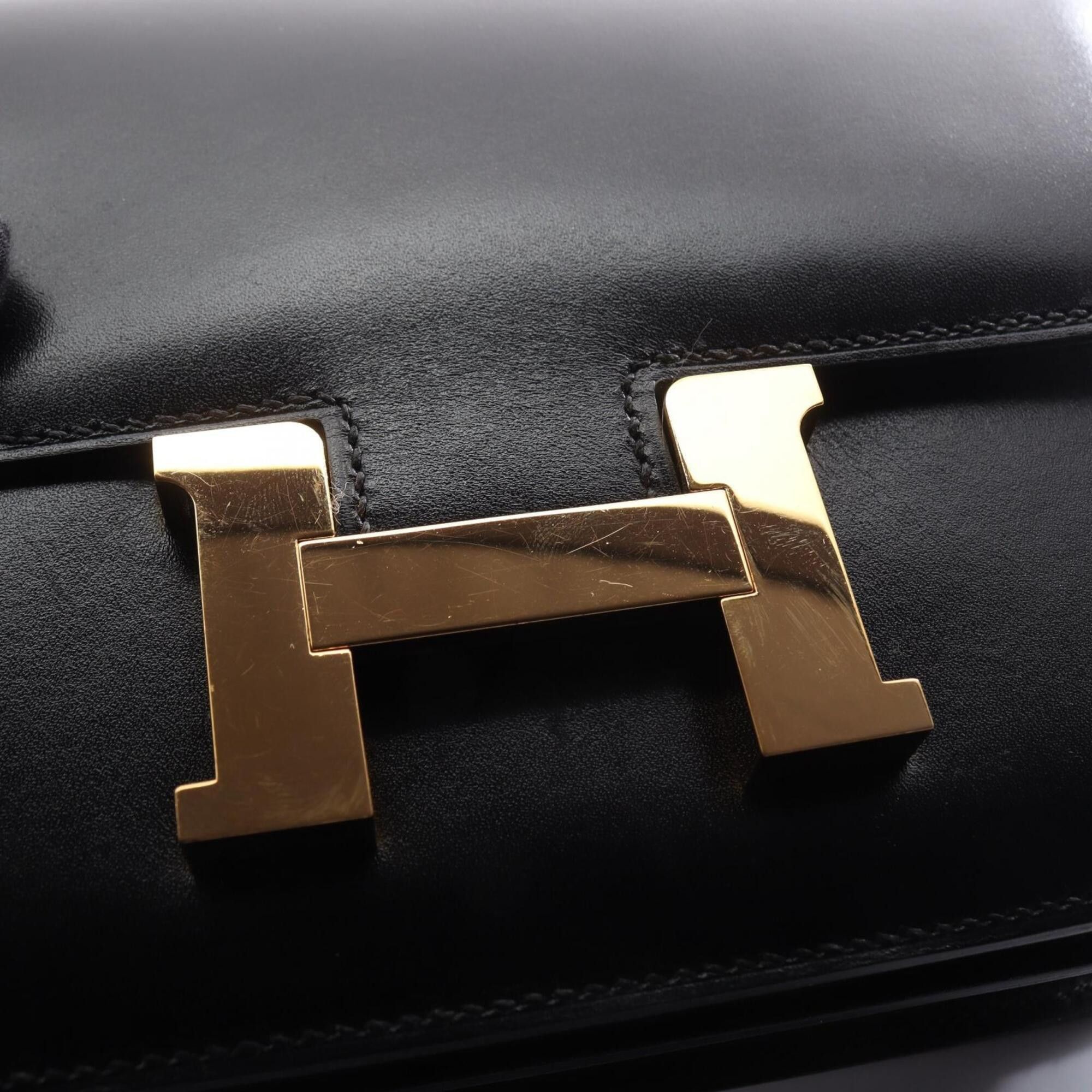 Hermes Hermes Constance 3 Mini Shoulder Bag/Handbag, Calfskin (Cowhide), Box Calf Leather, Women's, Black Size ONE SIZE - 8 Thumbnail