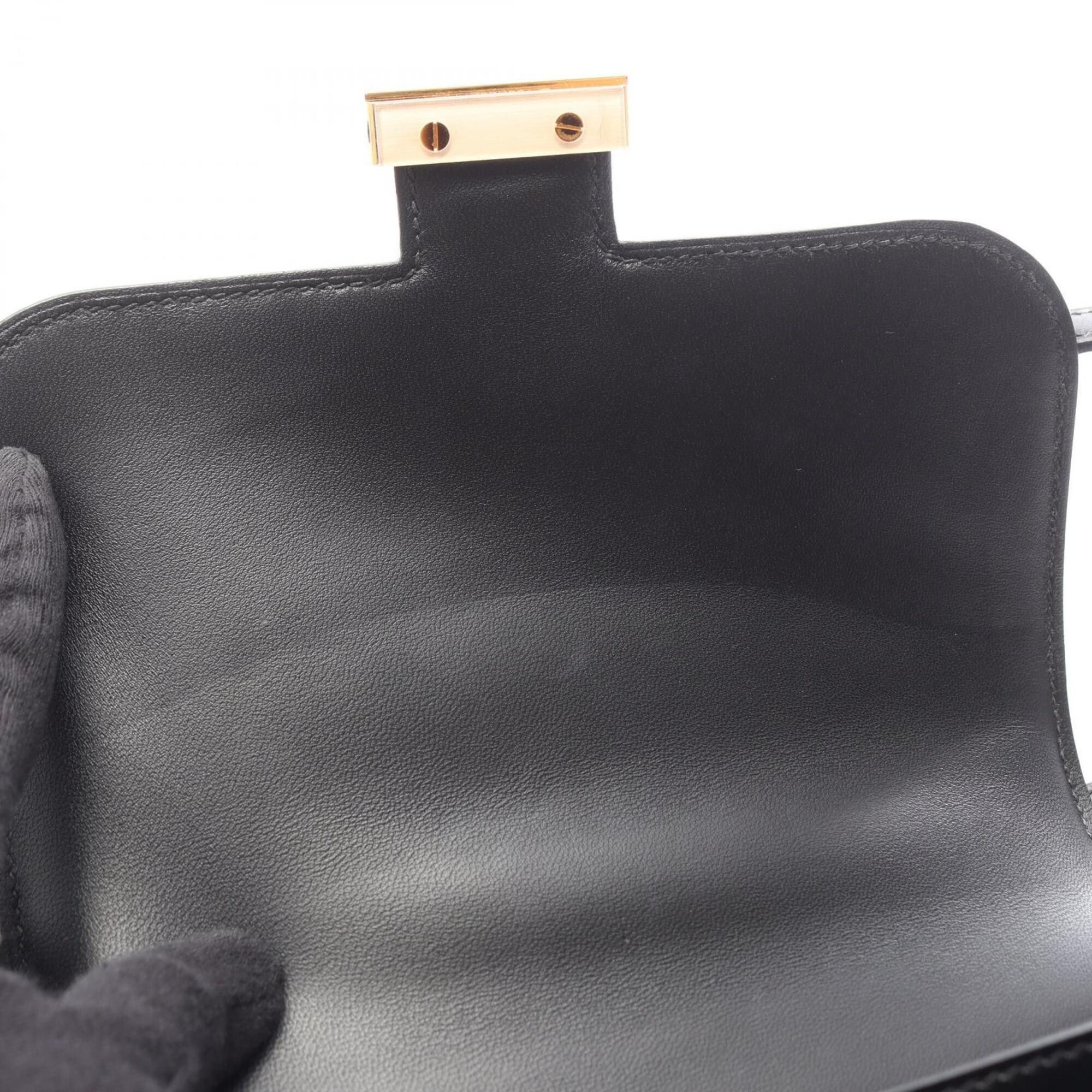 Hermes Hermes Constance 3 Mini Shoulder Bag/Handbag, Calfskin (Cowhide), Box Calf Leather, Women's, Black Size ONE SIZE - 6 Thumbnail