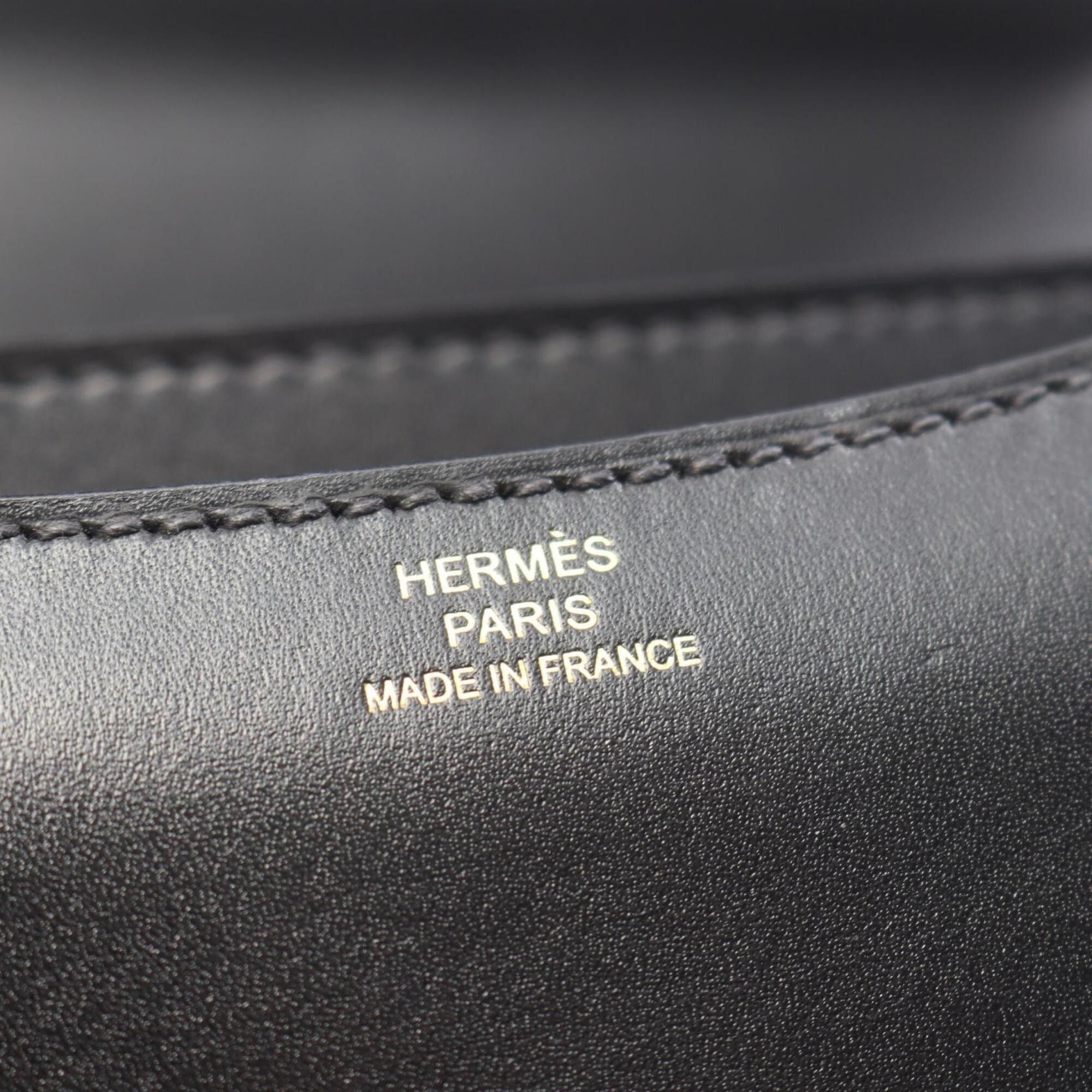 Hermes Hermes Constance 3 Mini Shoulder Bag/Handbag, Calfskin (Cowhide), Box Calf Leather, Women's, Black Size ONE SIZE - 4 Thumbnail