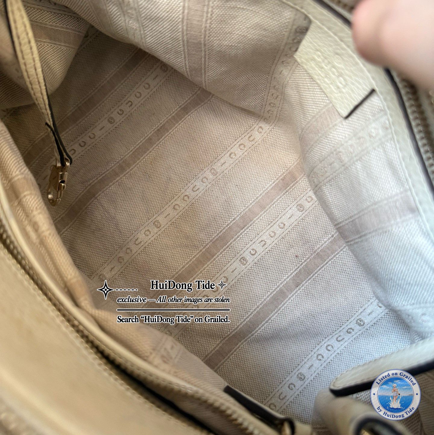 Gucci Gucci White Leather GG Logo Tote Bag Size ONE SIZE - 13 Thumbnail