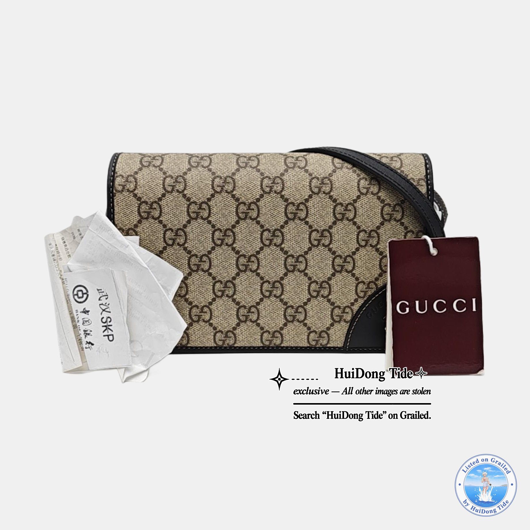 Gucci Gucci GG Emblem Coated Canvas Crossbody Bag ONE SIZE Size ONE SIZE - 8 Thumbnail