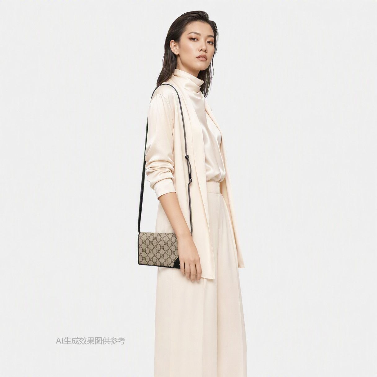 Gucci Gucci GG Emblem Coated Canvas Crossbody Bag ONE SIZE Size ONE SIZE - 2 Thumbnail