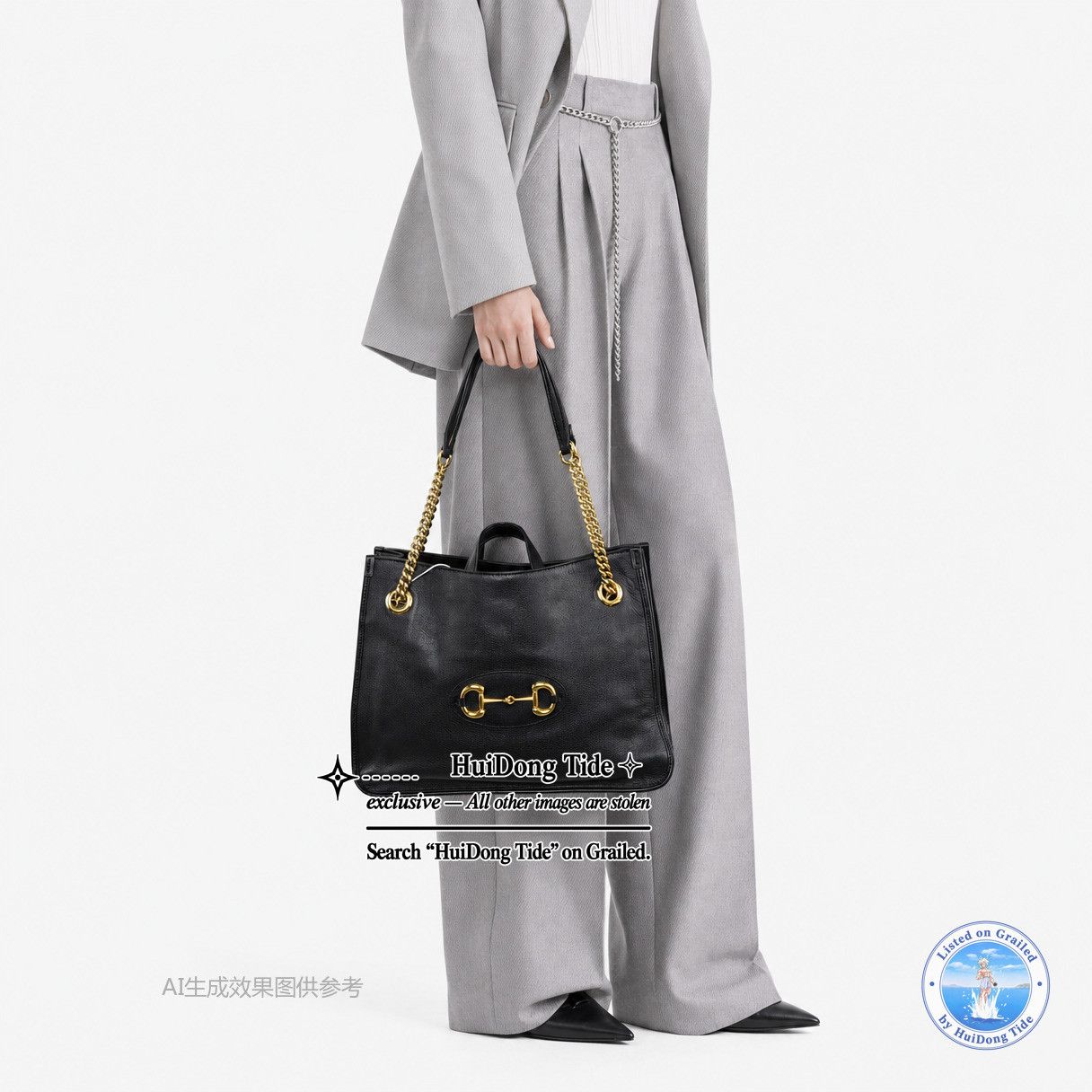 Gucci GUCCI Horsebit 1955 Black Leather Tote Bag Size ONE SIZE - 2 Thumbnail