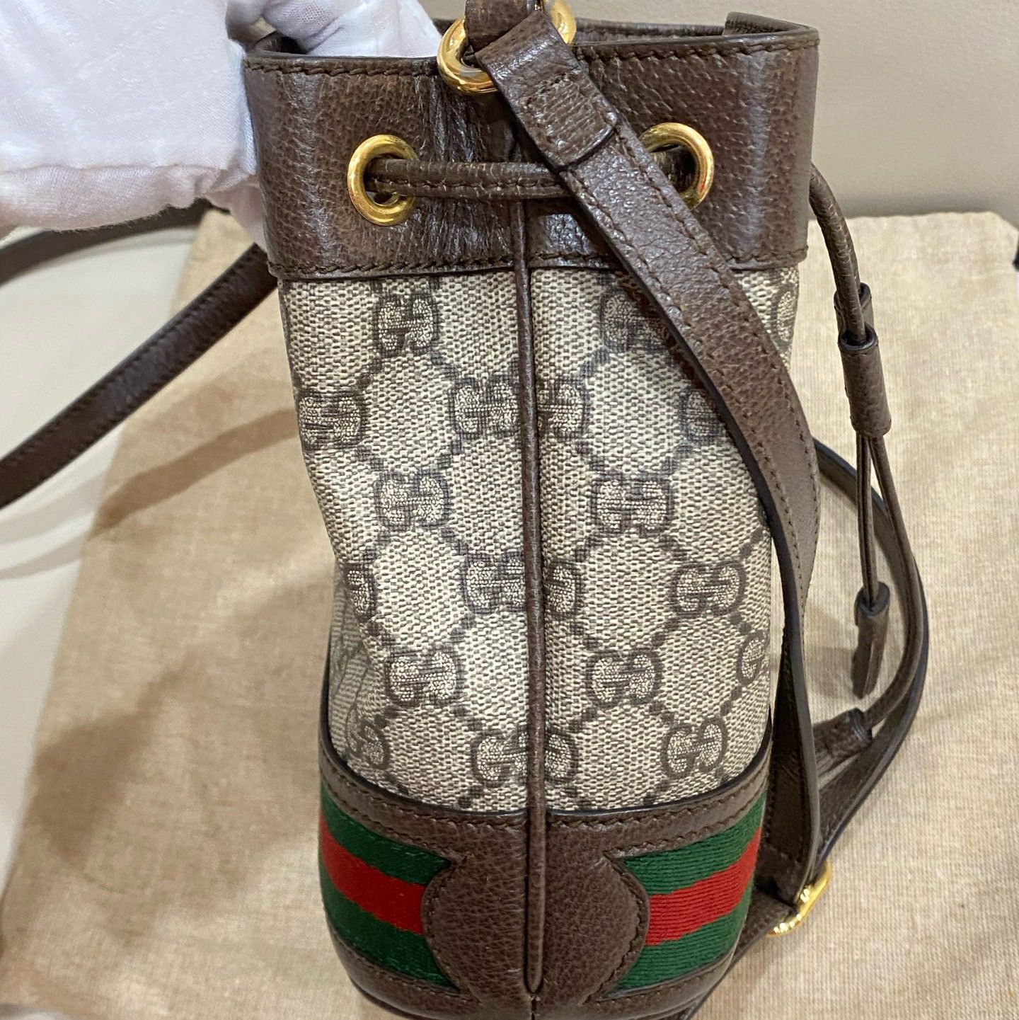 Gucci Gucci Ophidia Mini Monogram Bucket Bag Size ONE SIZE Size ONE SIZE - 4 Thumbnail