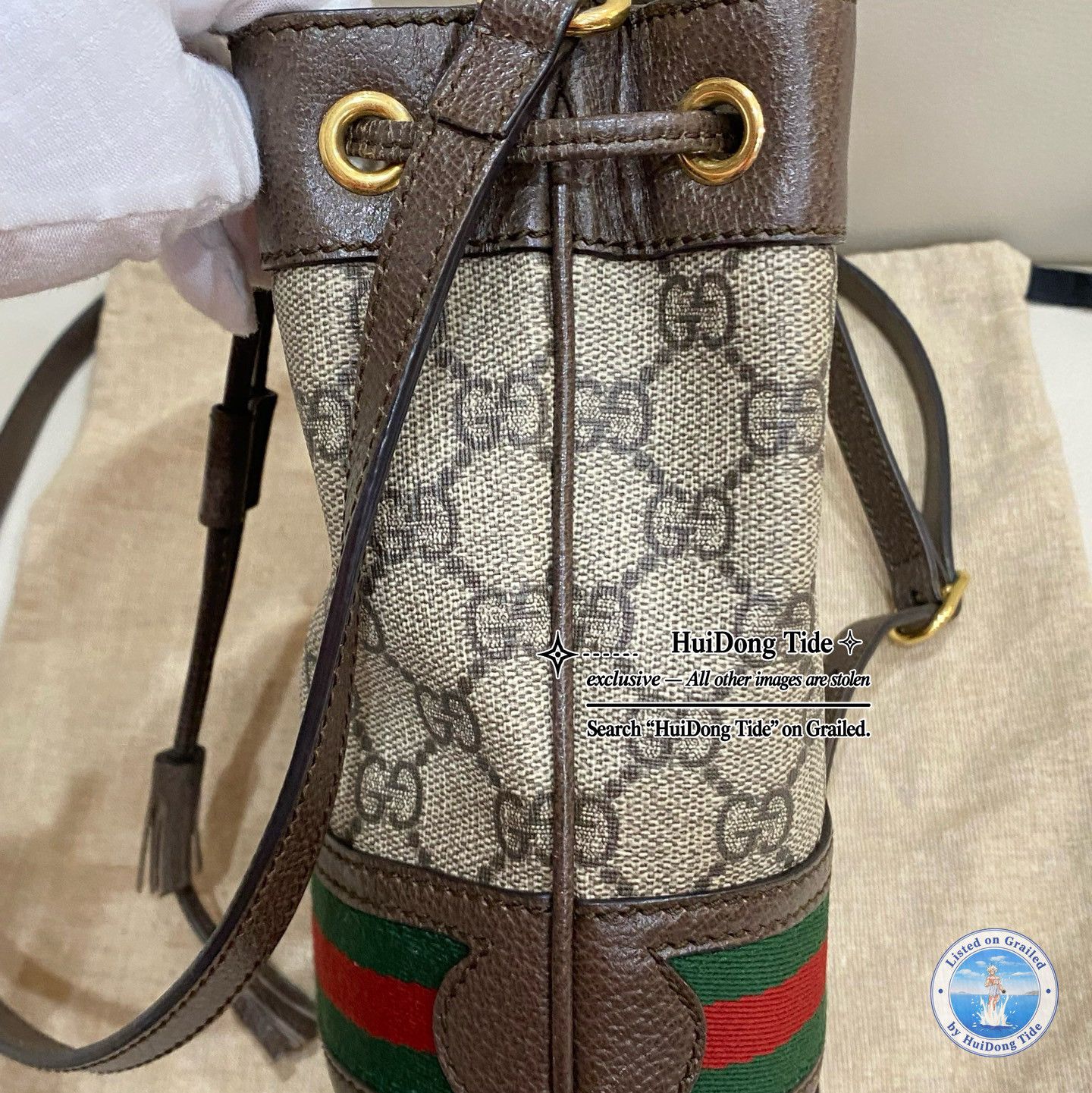 Gucci Gucci Ophidia Mini Monogram Bucket Bag Size ONE SIZE Size ONE SIZE - 3 Thumbnail