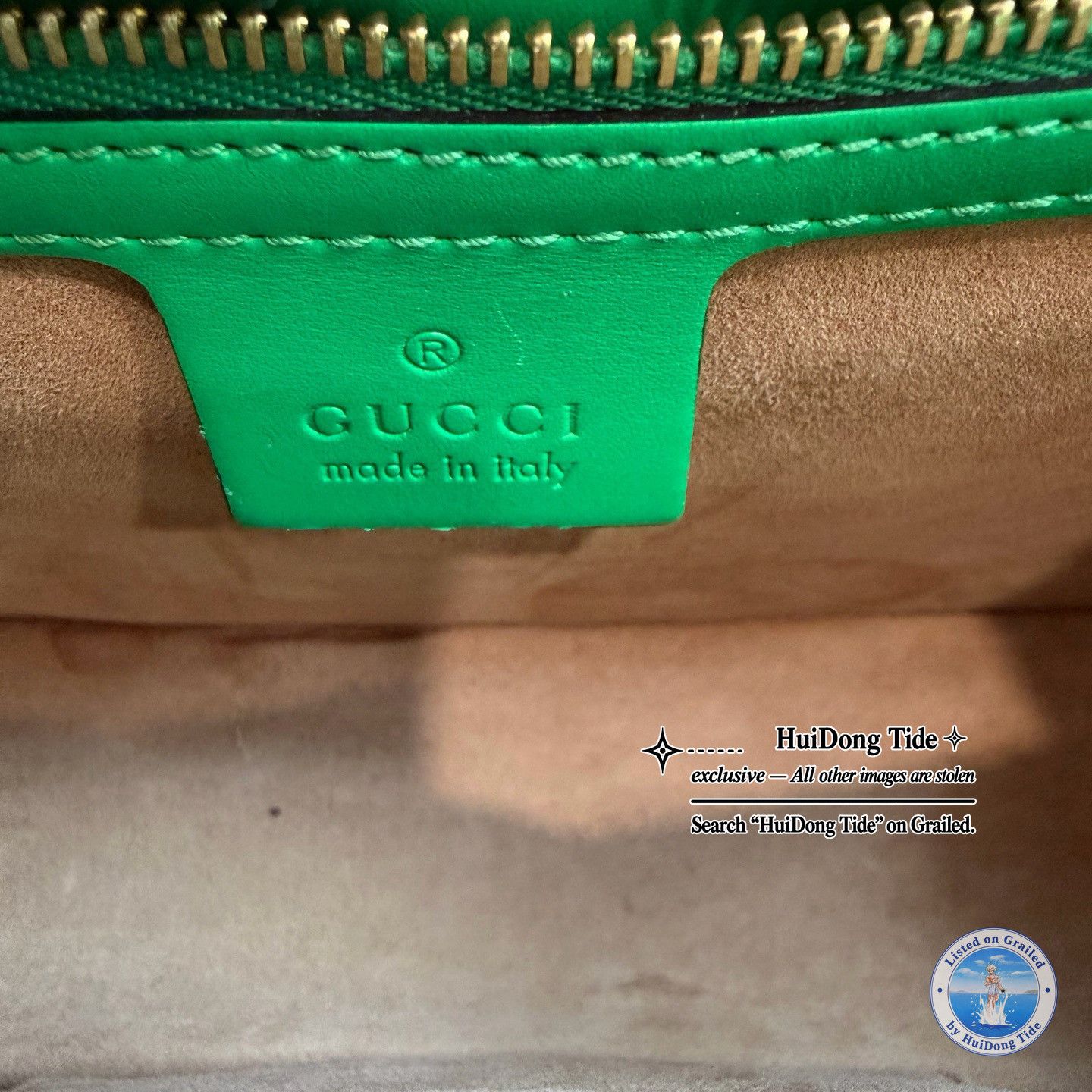 Gucci Gucci Sylvie Green Leather Web Handle Bag Size ONE SIZE - 7 Thumbnail