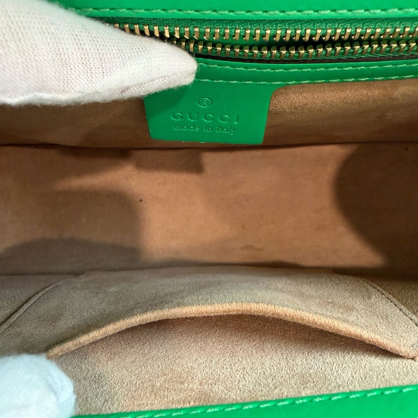 Gucci Gucci Sylvie Green Leather Web Handle Bag Size ONE SIZE - 13 Thumbnail