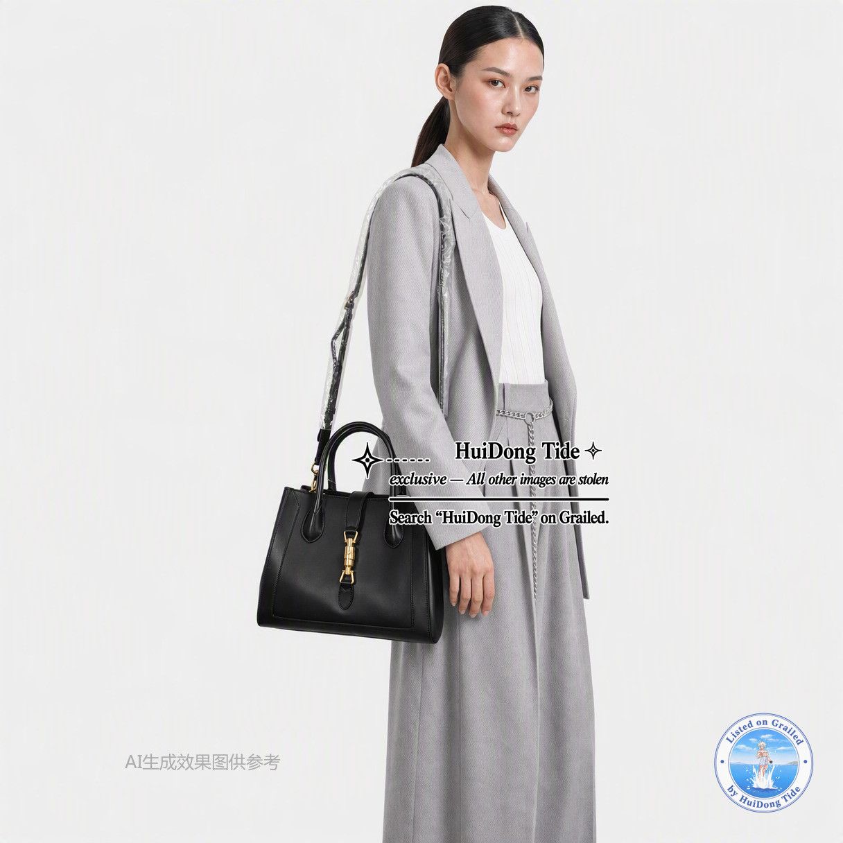 Gucci Gucci Jackie 1961 Black Leather Handle Bag ONE SIZE Size ONE SIZE - 2 Thumbnail