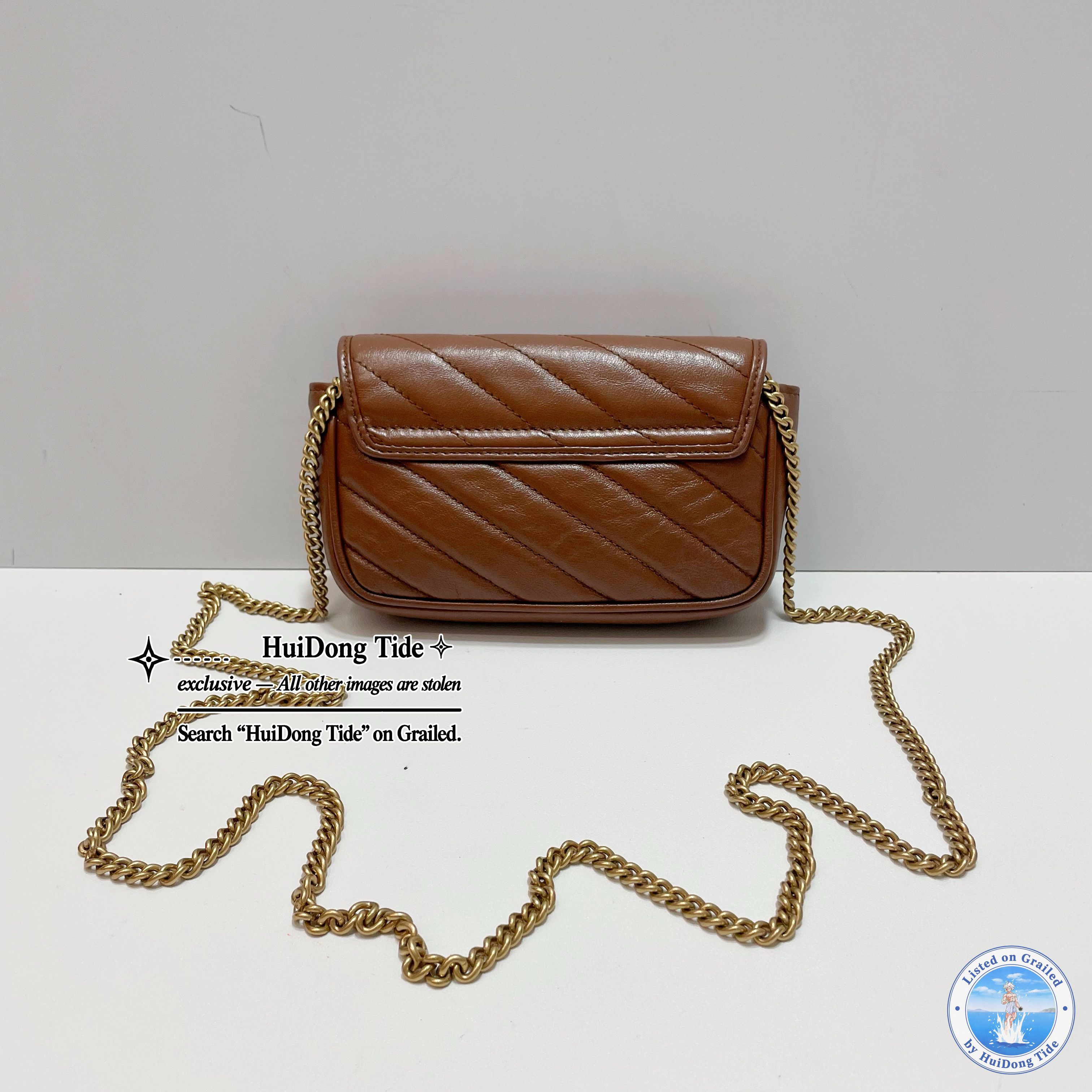 Gucci Gucci GG Marmont Leather Mini Shoulder Bag Brown Size ONE SIZE - 3 Thumbnail