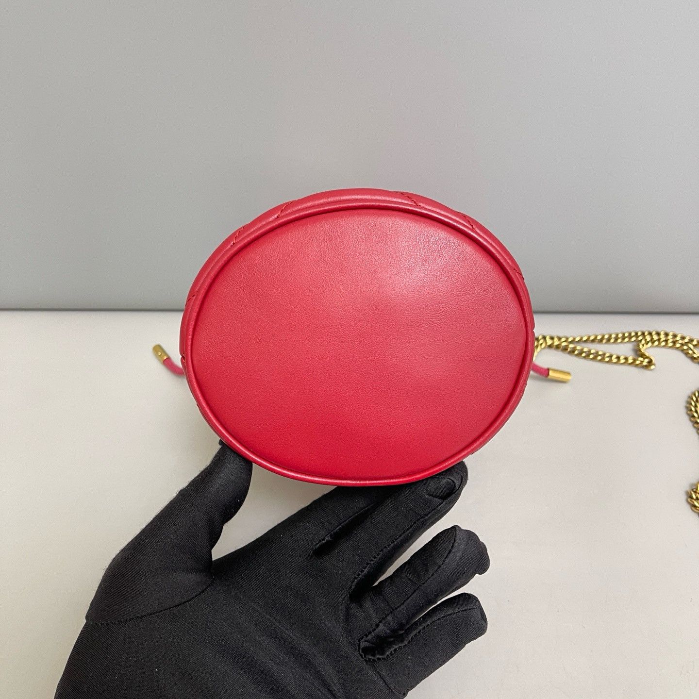 Gucci Gucci Red Leather GG Marmont Bucket Bag Size ONE SIZE - 6 Thumbnail