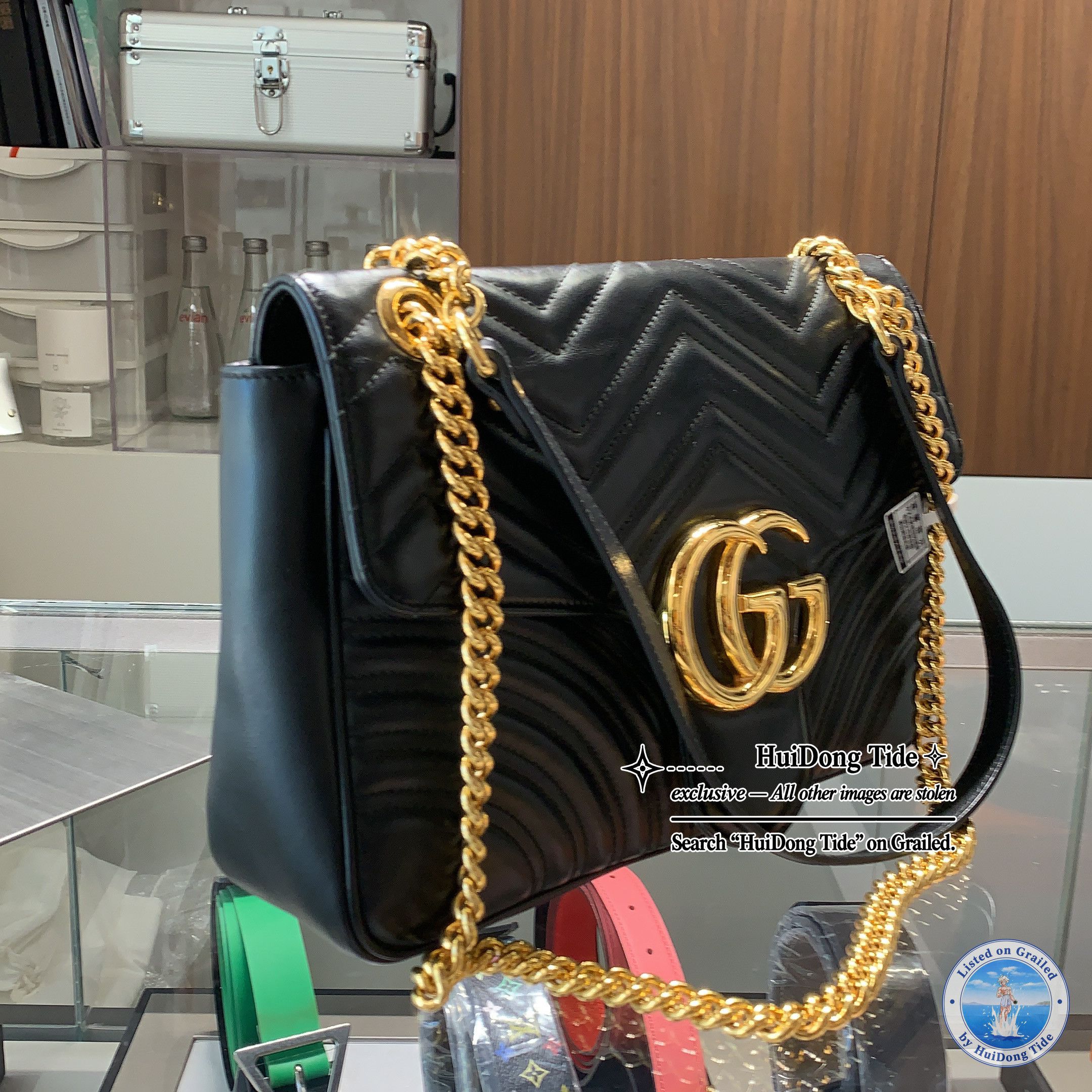 Gucci Gucci GG Marmont Leather Quilted Chain Bag Size ONE SIZE - 3 Thumbnail