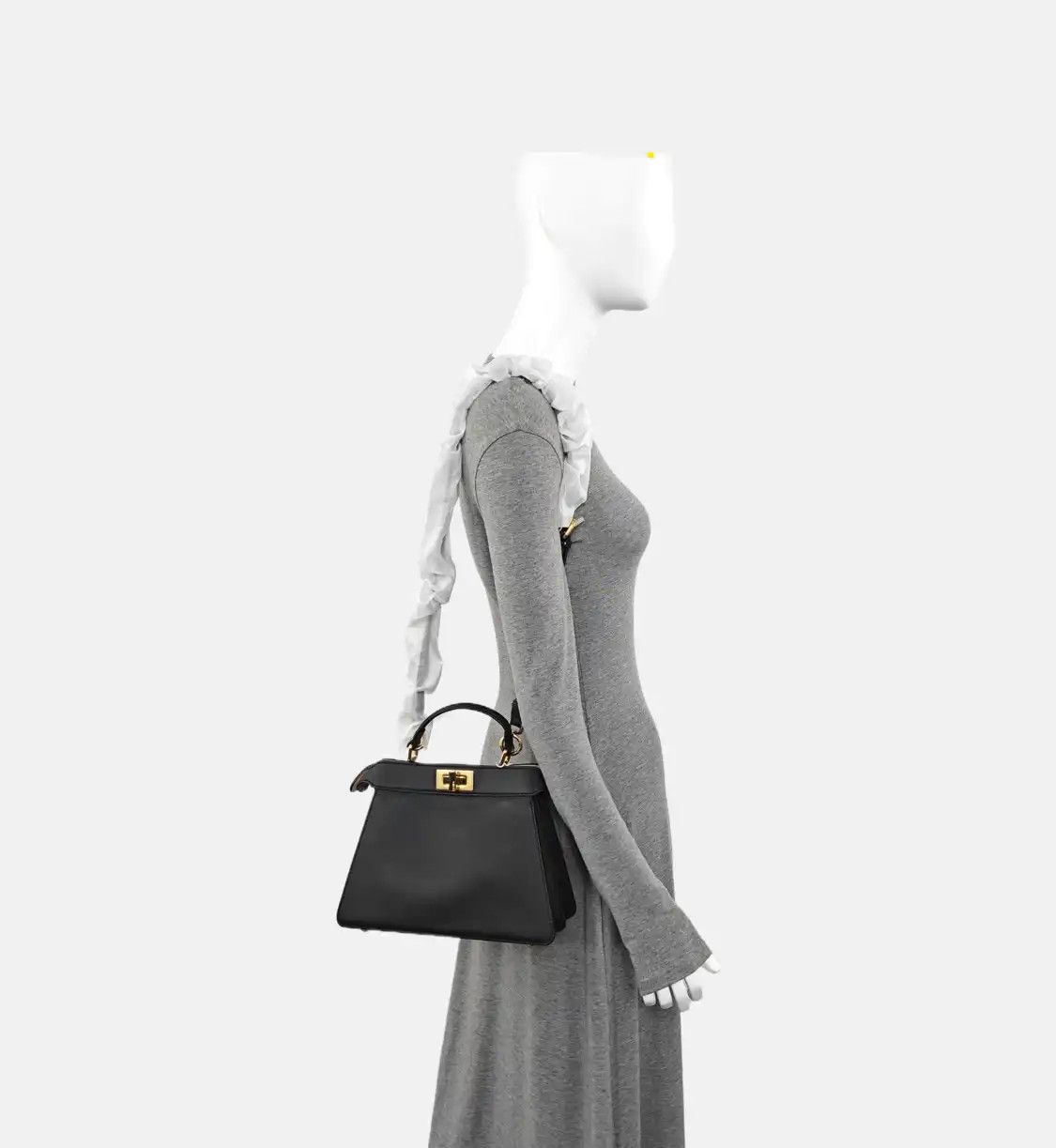 Fendi FENDI Peekaboo Small black cowhide leather shoulder bag gold hardware detachable Size ONE SIZE - 2 Thumbnail