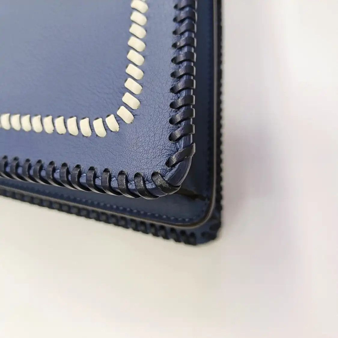 Fendi FENDI Peekaboo blue cowhide leather woven shoulder bag handbag crossbody bag sil Size ONE SIZE - 13 Thumbnail