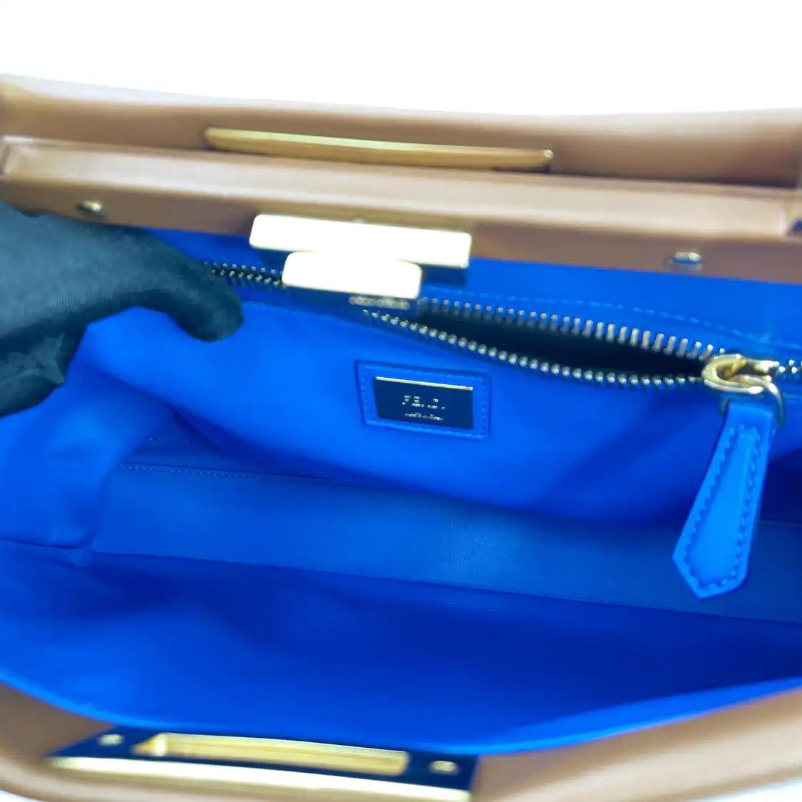 Fendi FENDI Peekaboo Medium yellow cowhide leather handbag Size ONE SIZE - 9 Thumbnail