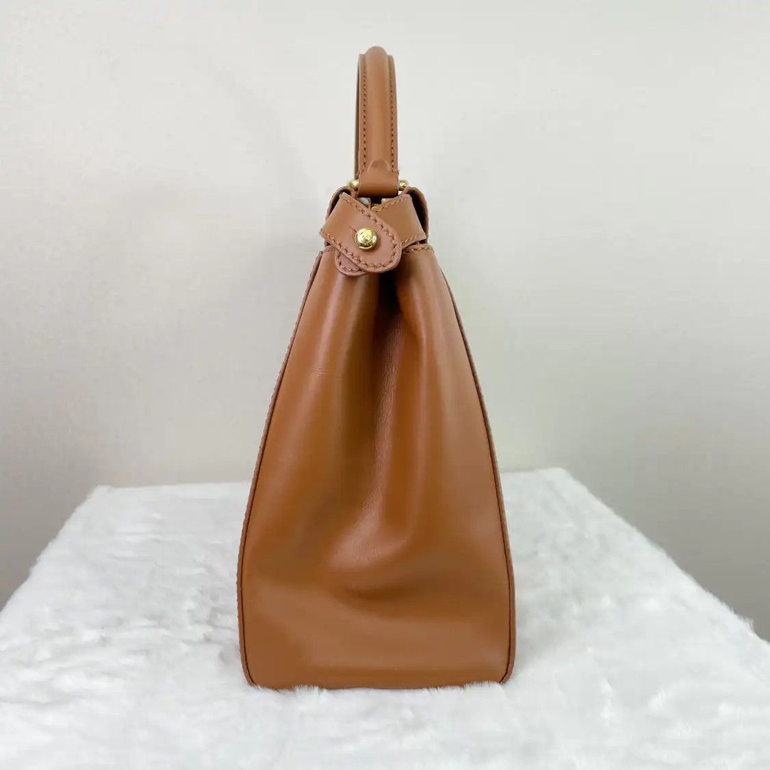 Fendi FENDI Peekaboo Medium yellow cowhide leather handbag Size ONE SIZE - 5 Thumbnail