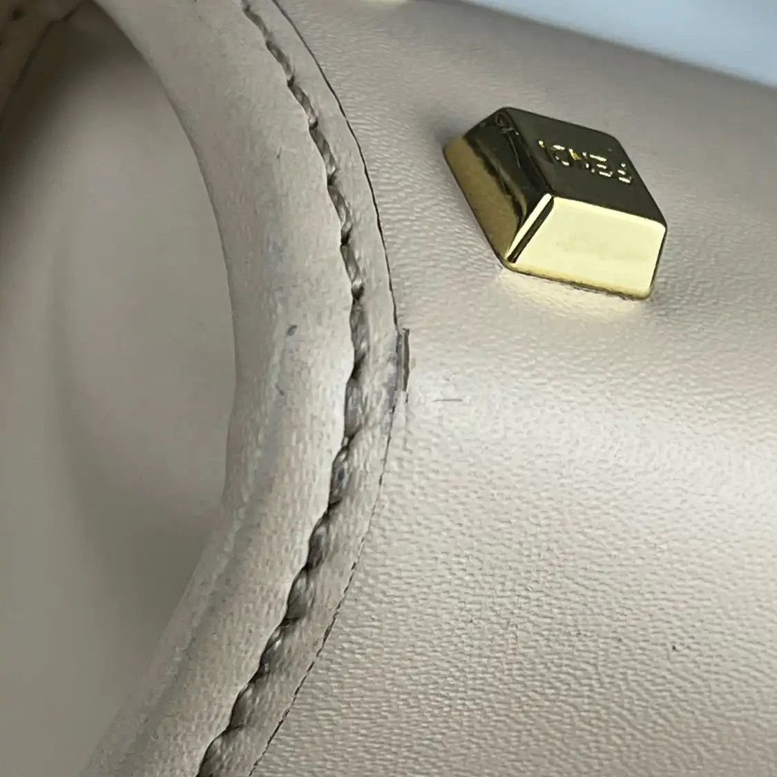 Fendi FENDI Sunshine mini beige cowhide leather embossed handbag Size ONE SIZE - 9 Thumbnail