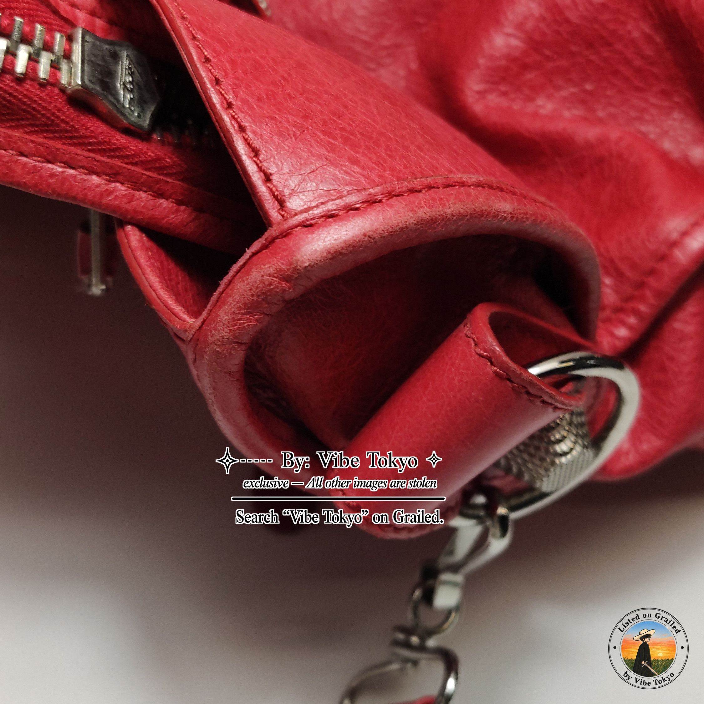 Balenciaga Balenciaga Giant City Studded Leather Bag Red Size OS Size ONE SIZE - 16 Thumbnail