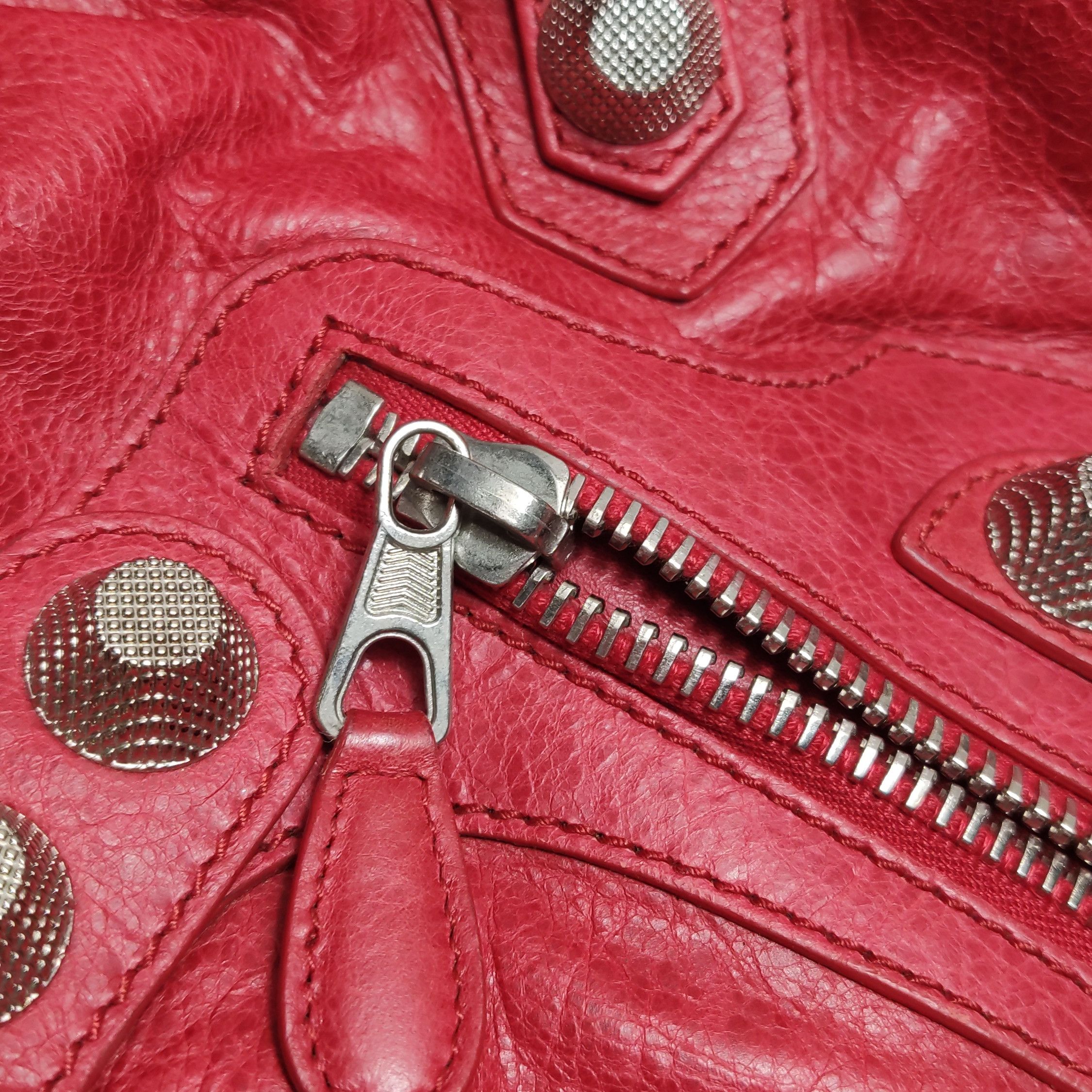 Balenciaga Balenciaga Giant City Studded Leather Bag Red Size OS Size ONE SIZE - 12 Thumbnail