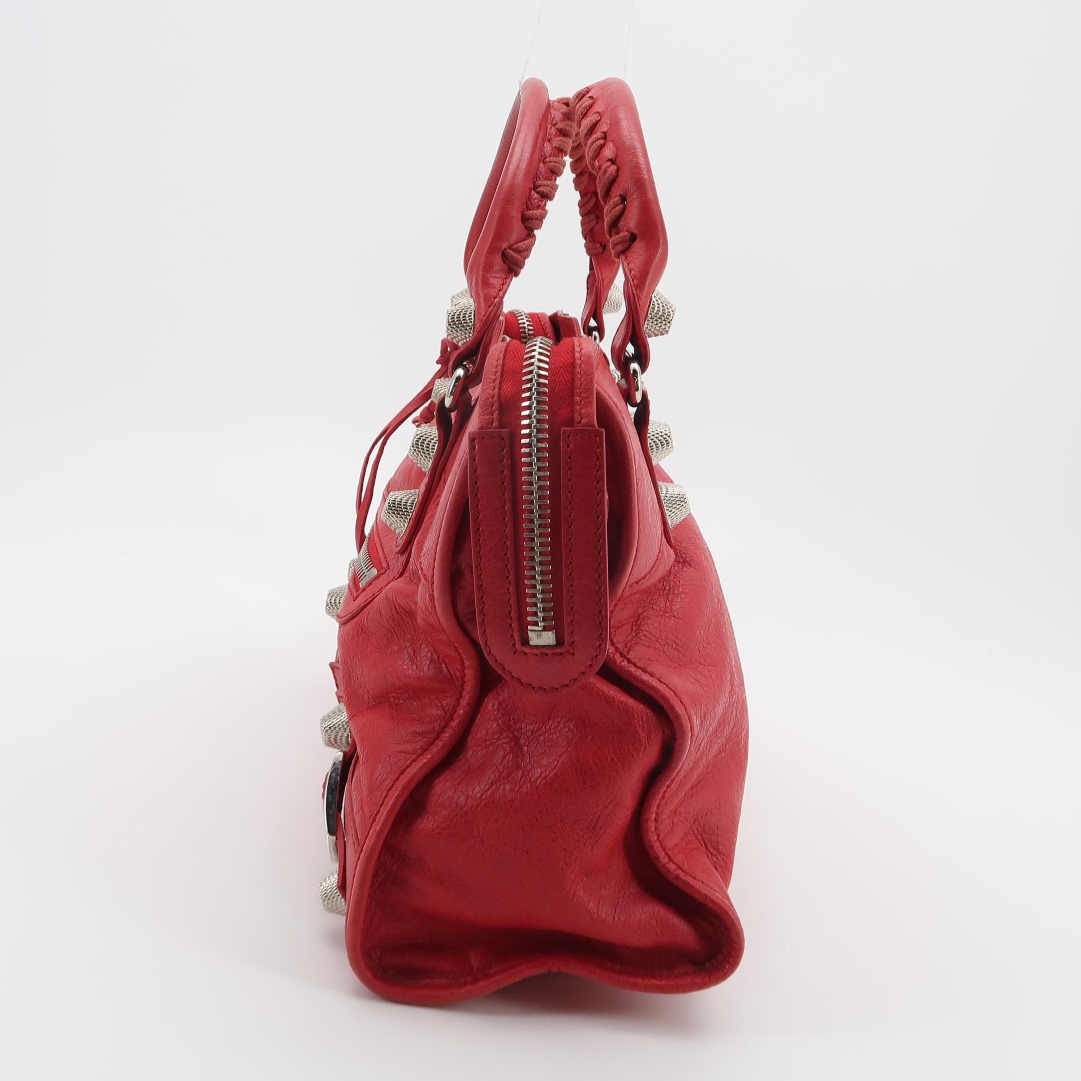 Balenciaga Balenciaga Giant City Studded Leather Bag Red Size OS Size ONE SIZE - 3 Thumbnail