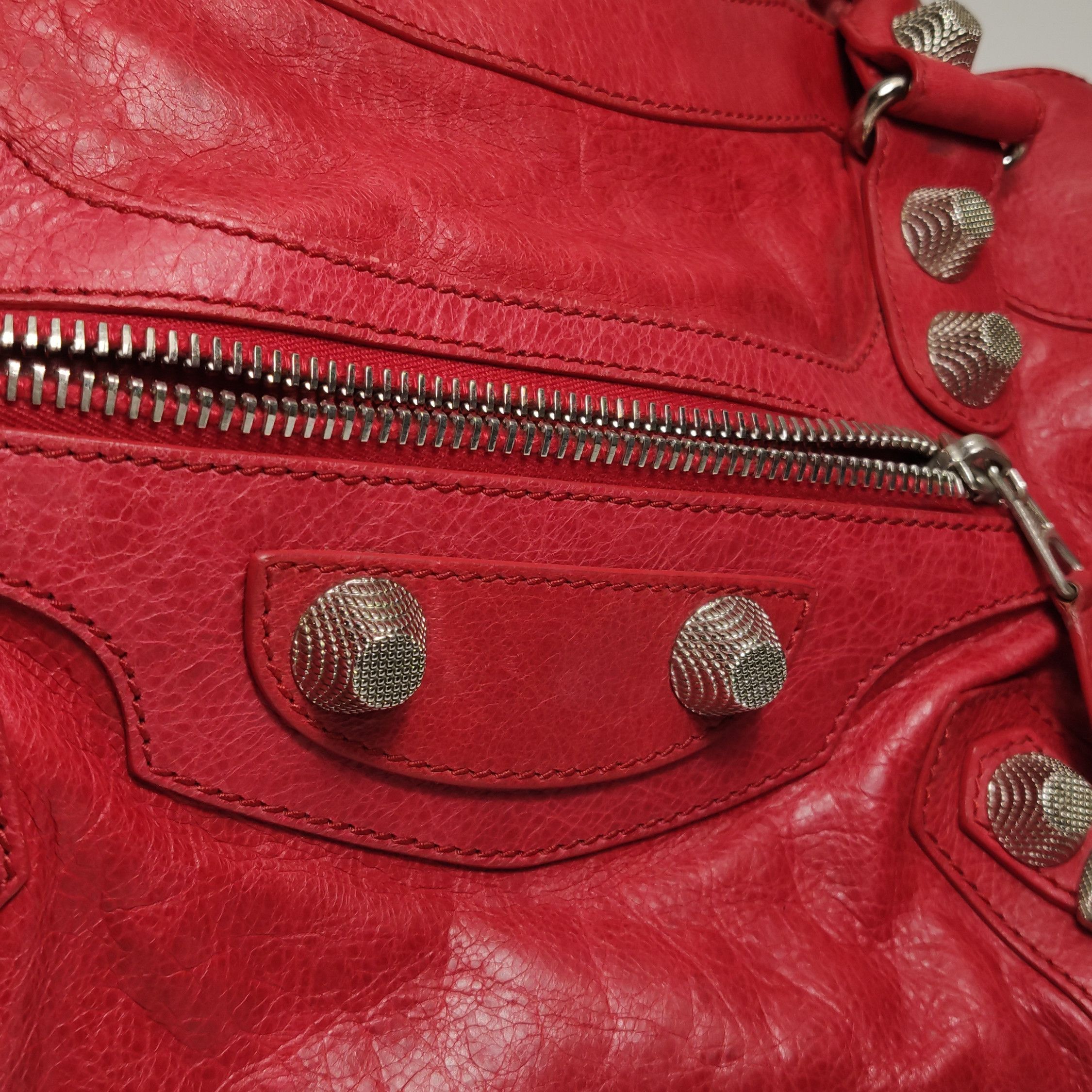 Balenciaga Balenciaga Giant City Studded Leather Bag Red Size OS Size ONE SIZE - 19 Thumbnail