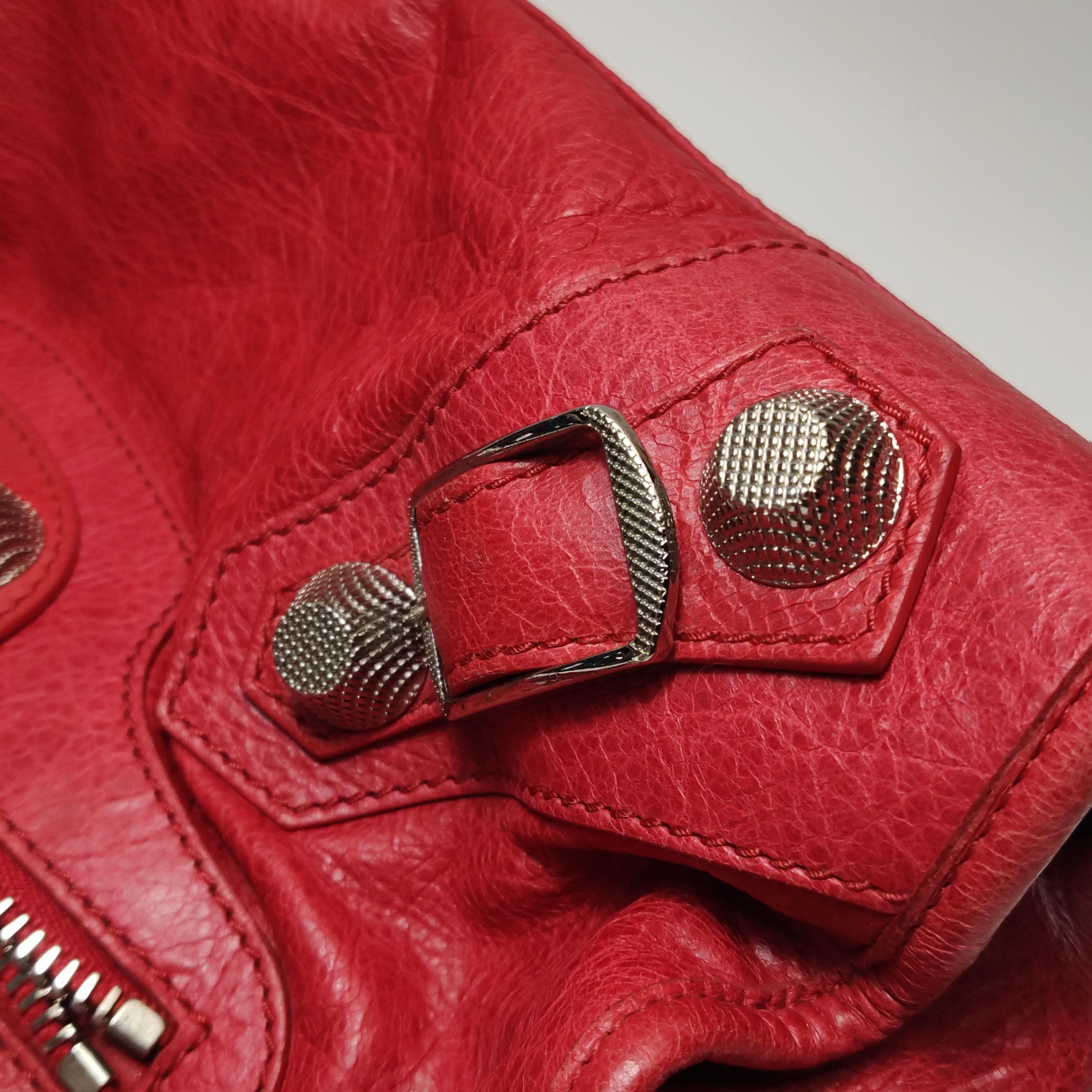 Balenciaga Balenciaga Giant City Studded Leather Bag Red Size OS Size ONE SIZE - 11 Thumbnail