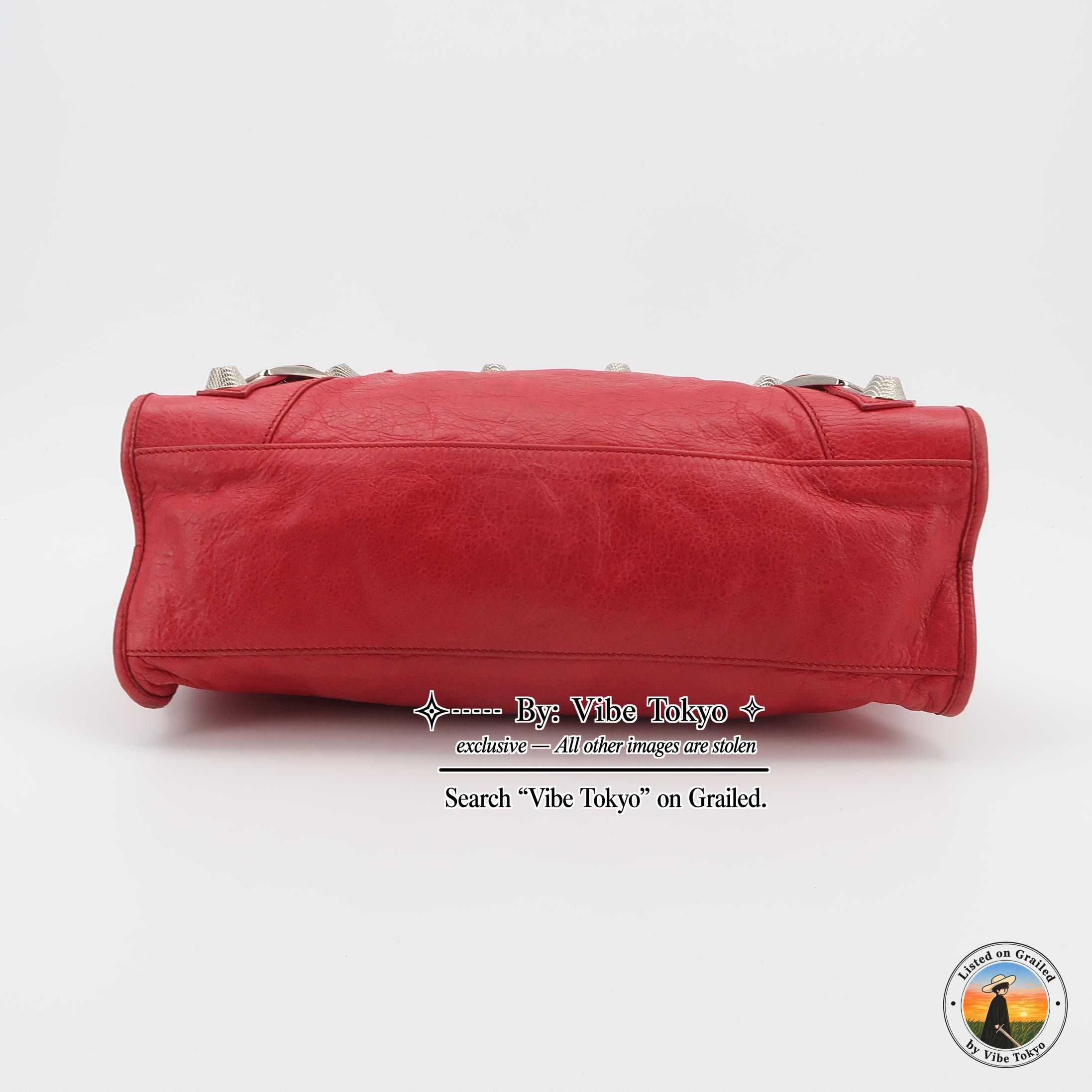 Balenciaga Balenciaga Giant City Studded Leather Bag Red Size OS Size ONE SIZE - 6 Thumbnail