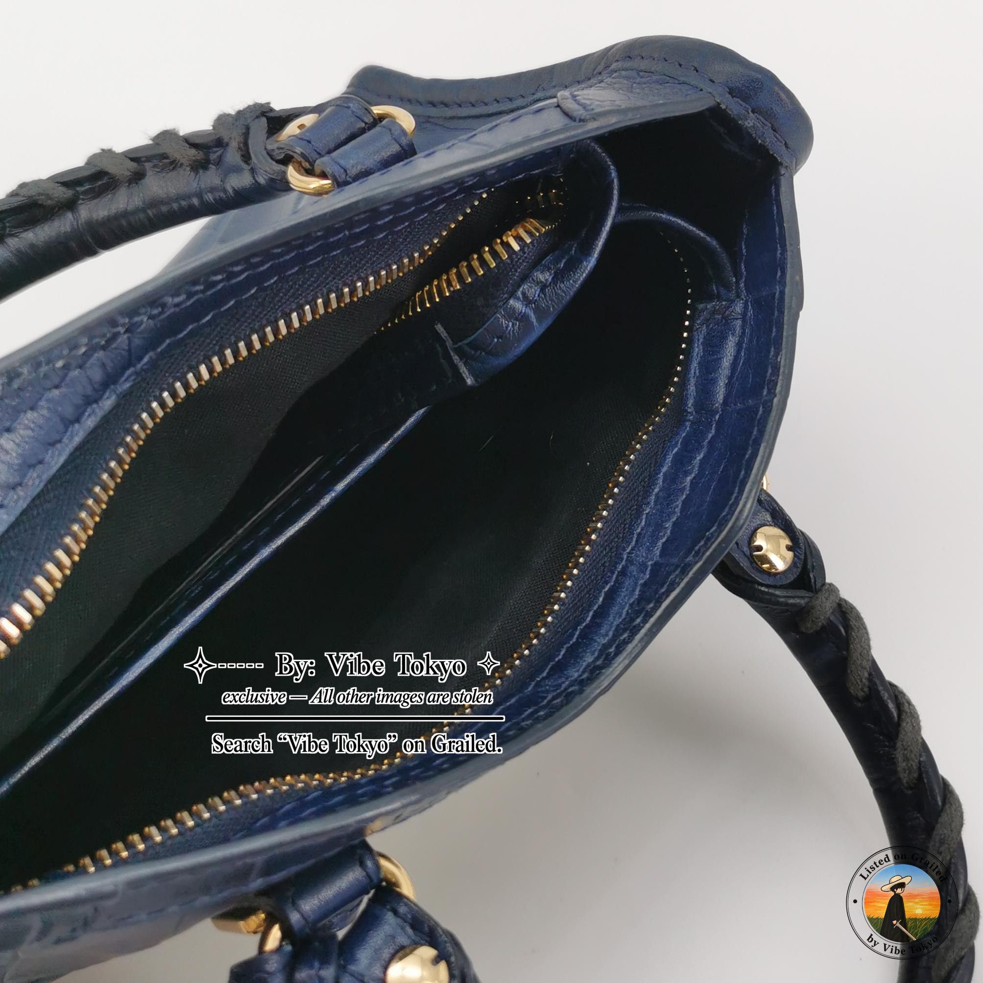 Balenciaga Balenciaga Le City Nano Crocodile Embossed Leather Bag Size ONE SIZE - 7 Thumbnail