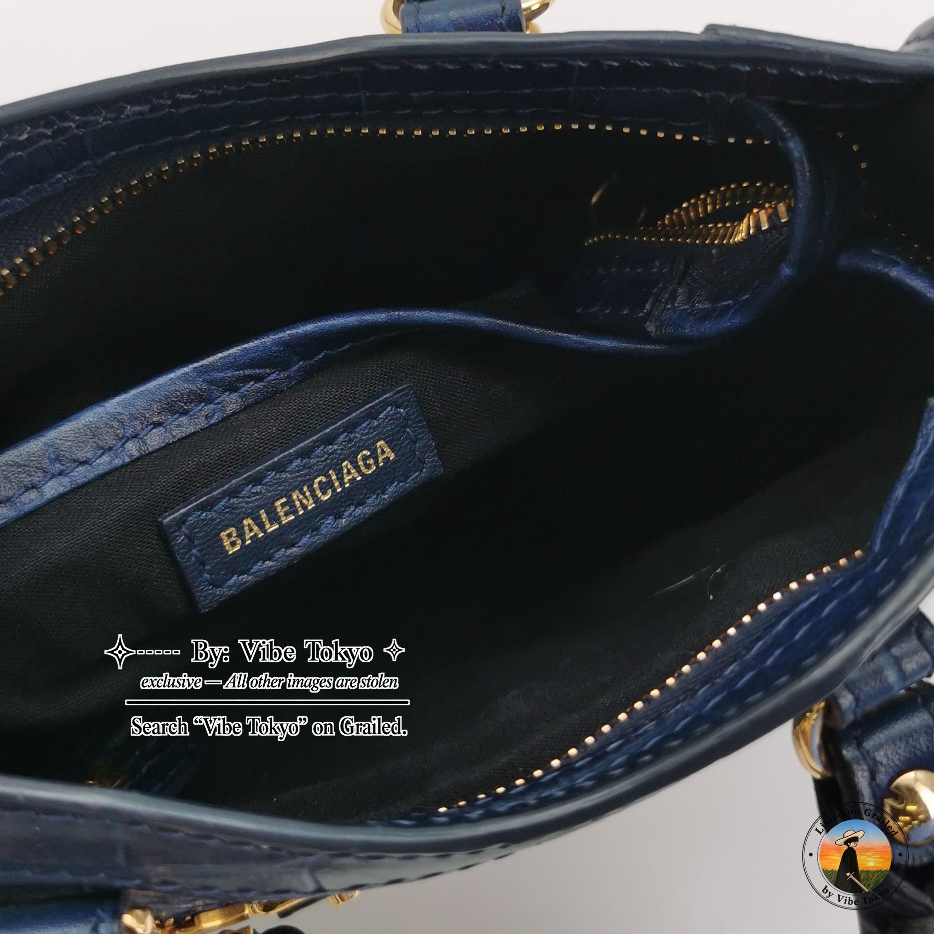 Balenciaga Balenciaga Le City Nano Crocodile Embossed Leather Bag Size ONE SIZE - 8 Thumbnail
