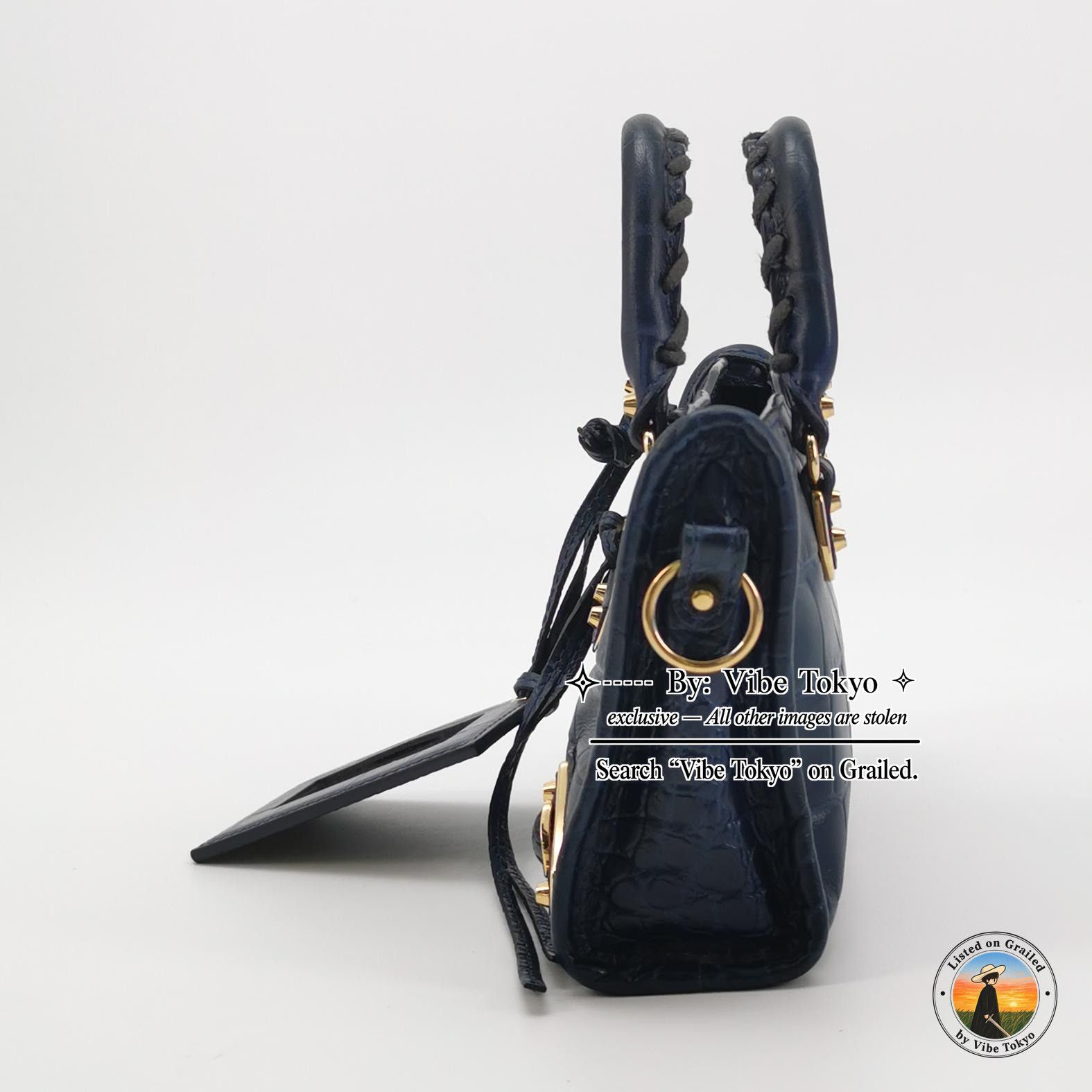 Balenciaga Balenciaga Le City Nano Crocodile Embossed Leather Bag Size ONE SIZE - 3 Thumbnail