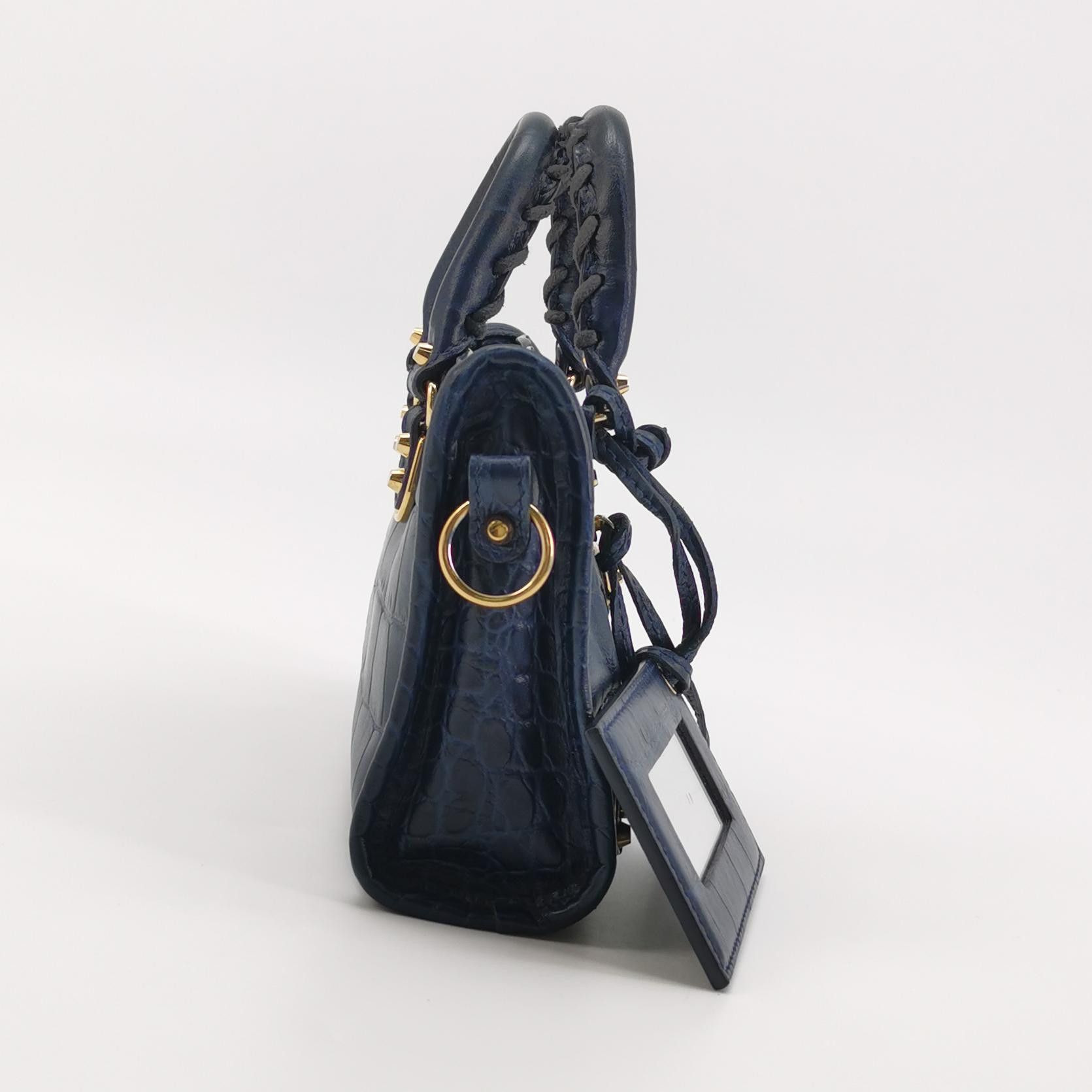 Balenciaga Balenciaga Le City Nano Crocodile Embossed Leather Bag Size ONE SIZE - 4 Thumbnail