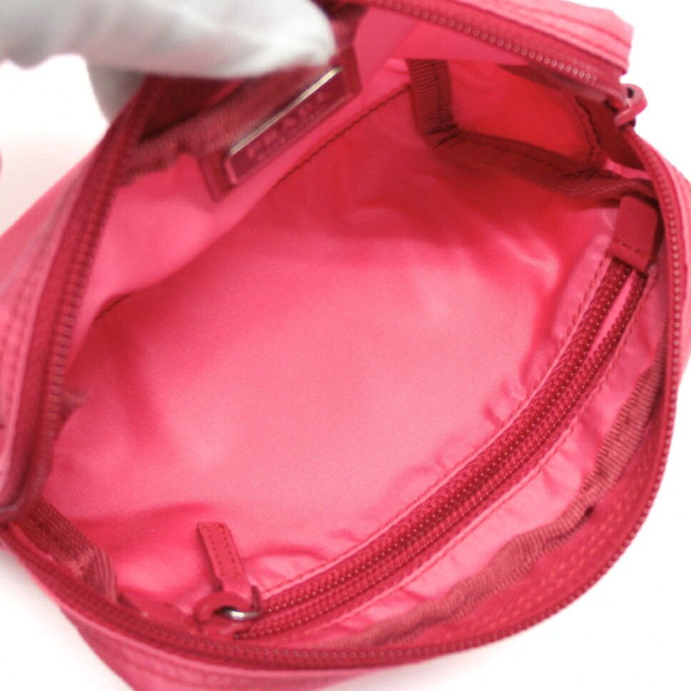 Prada PRADA Triangle Logo Nylon Pouch Pink Size ONE SIZE - 4 Thumbnail