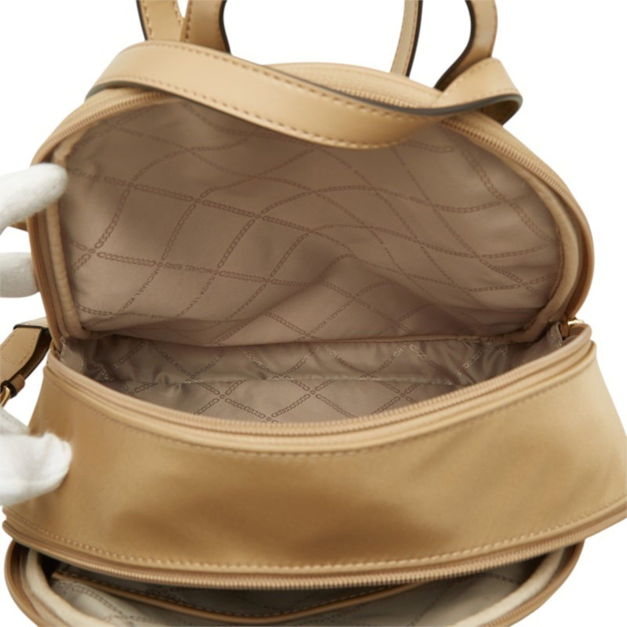 Michael Kors Michael Kors Brooklyn Backpack Daypack 30T2GBNB2C Beige Nylon Leather Women's Size ONE SIZE - 9 Thumbnail