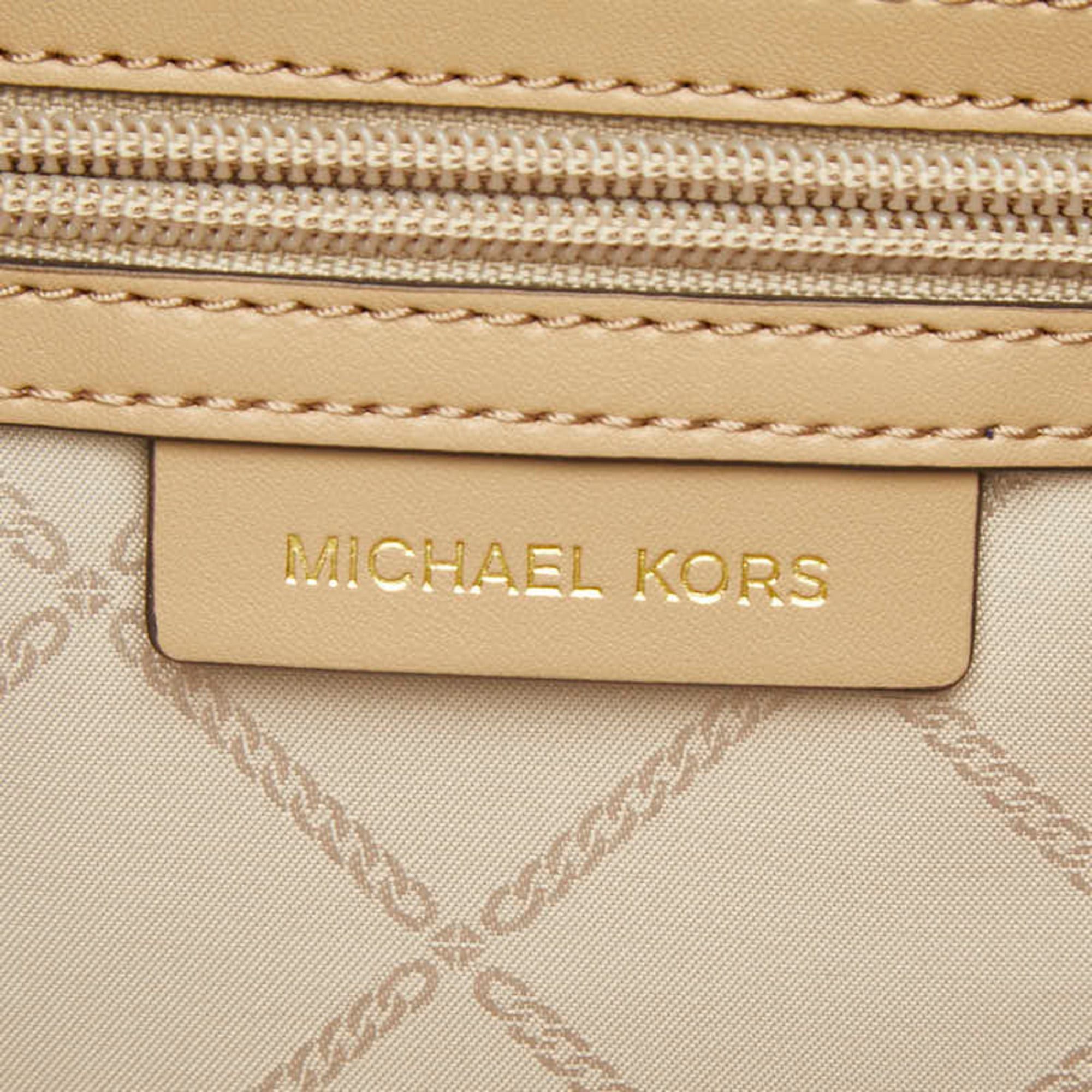Michael Kors Michael Kors Brooklyn Backpack Daypack 30T2GBNB2C Beige Nylon Leather Women's Size ONE SIZE - 10 Thumbnail