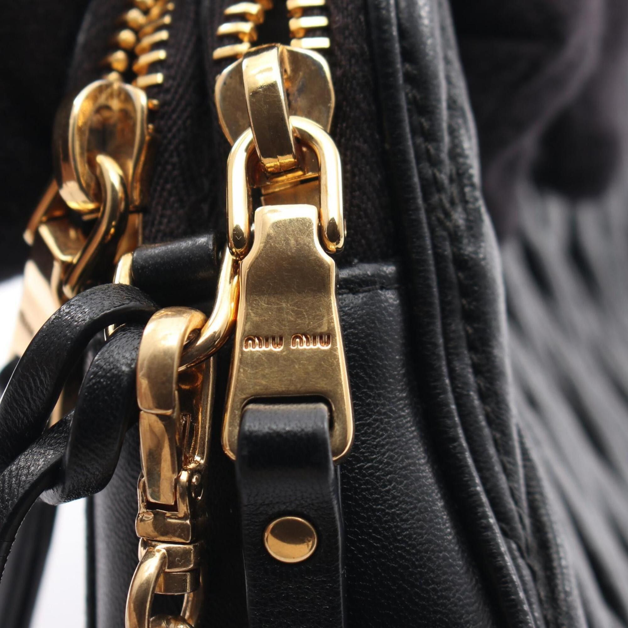 Miu Miu Miu Miu Miu Matelassé Mini Shoulder Bag Handbag Leather Women's Black Size ONE SIZE - 10 Thumbnail