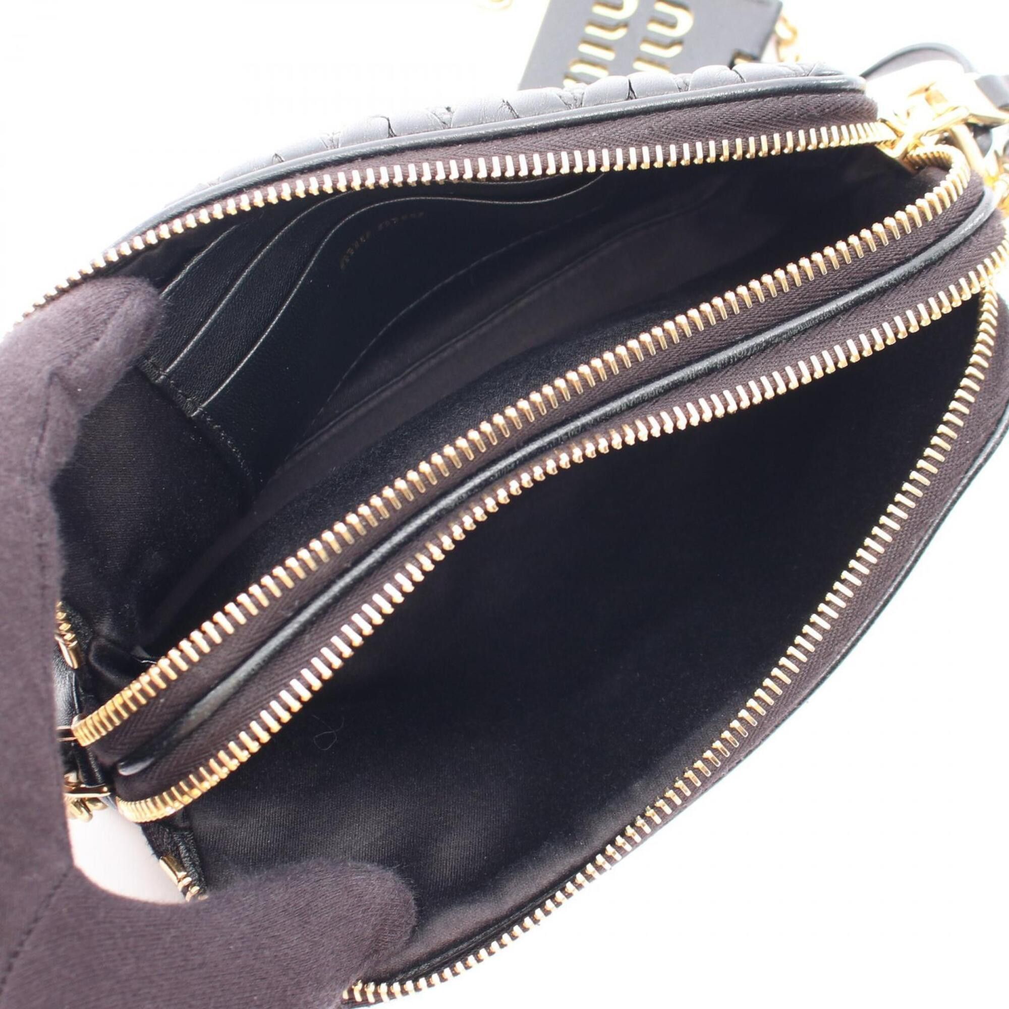 Miu Miu Miu Miu Miu Matelassé Mini Shoulder Bag Handbag Leather Women's Black Size ONE SIZE - 3 Thumbnail