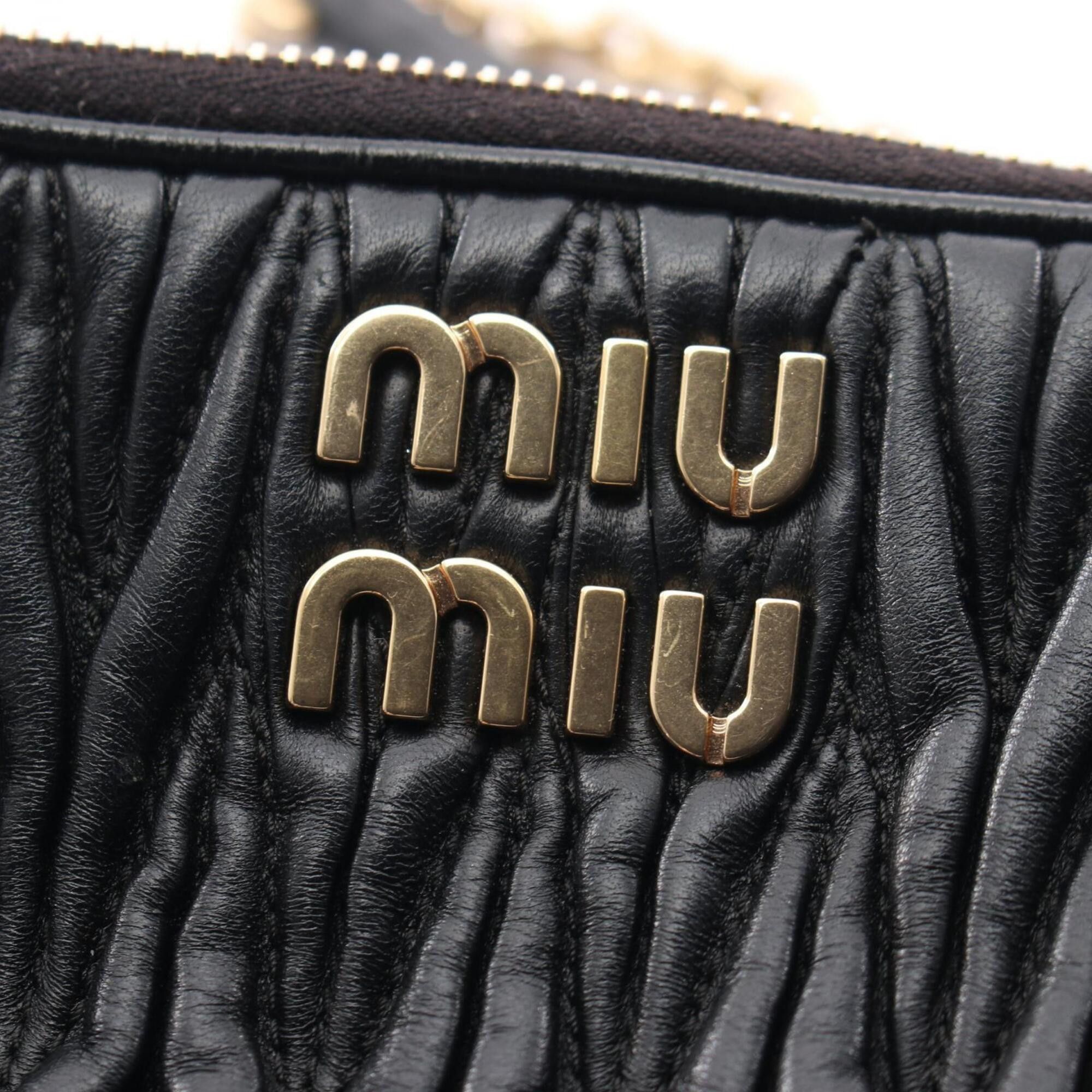 Miu Miu Miu Miu Miu Matelassé Mini Shoulder Bag Handbag Leather Women's Black Size ONE SIZE - 11 Thumbnail