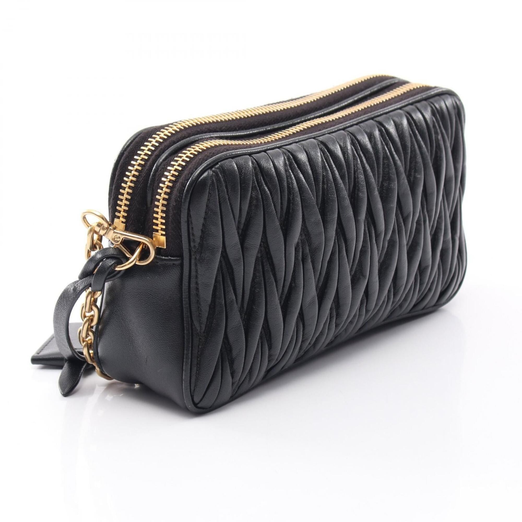 Miu Miu Miu Miu Miu Matelassé Mini Shoulder Bag Handbag Leather Women's Black Size ONE SIZE - 2 Thumbnail